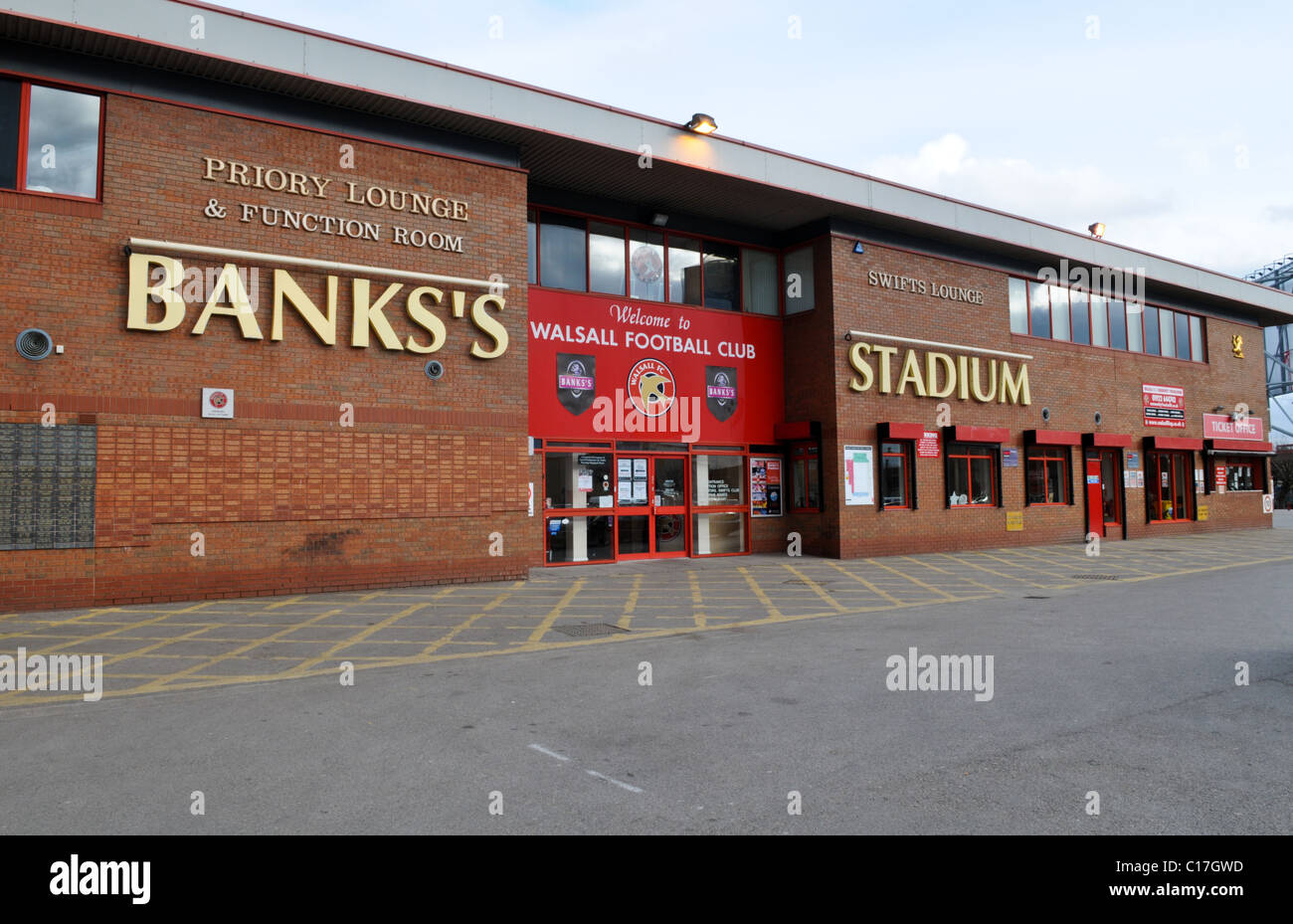 Entrance to Walsall FC Banks's Stadium at Bescot home to The Saddlers Stock Photo