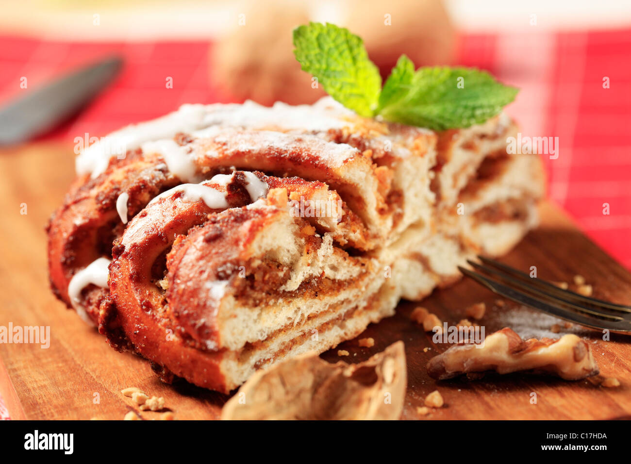 Breakfast pastry with nut filling Stock Photo Alamy