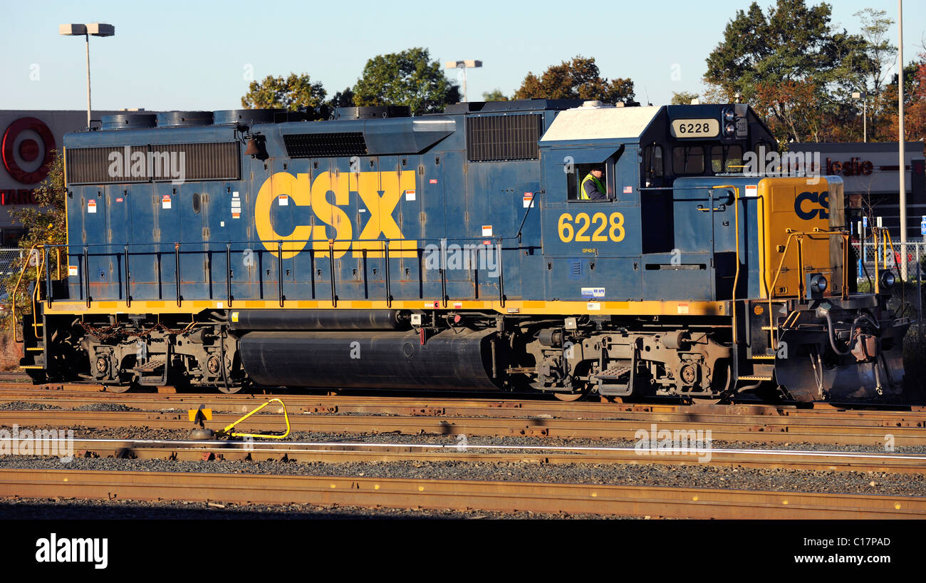 Diesel CSX locomotive. 2010 Stock Photo