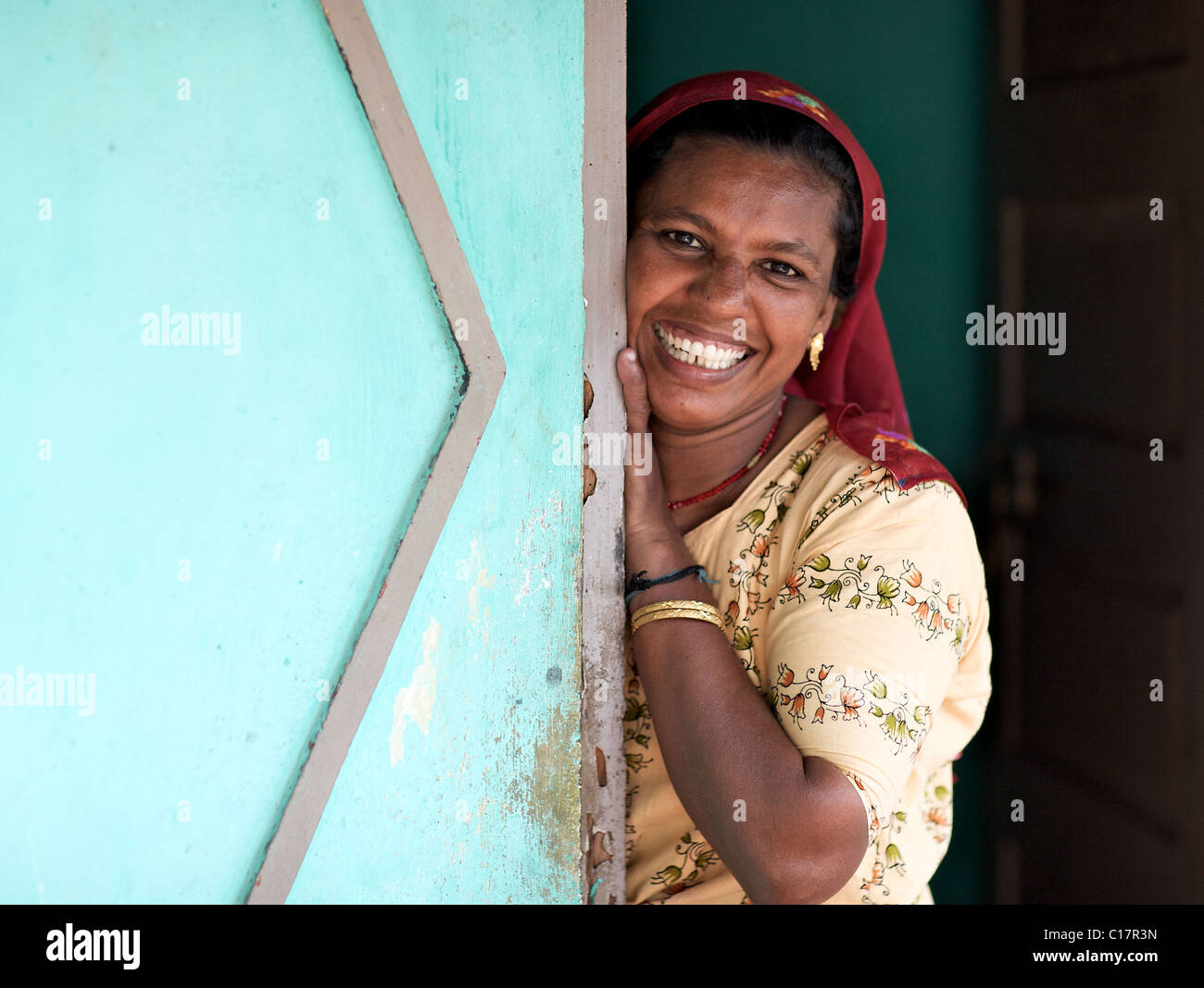 Portrait of Keralite woman, Kerala, India Stock Photo