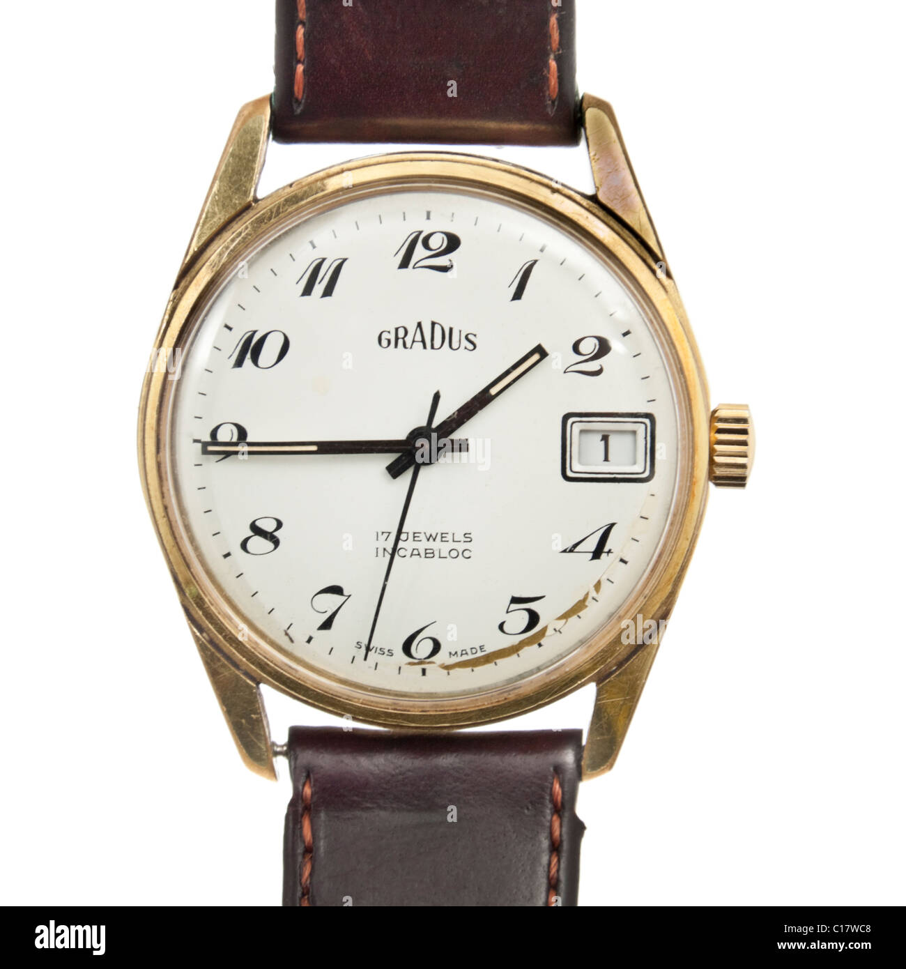 Vintage Gradus men's manual wristwatch (Swiss) Stock Photo