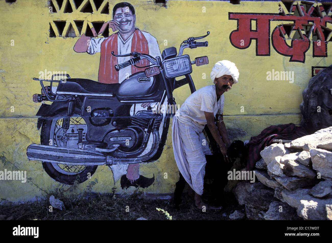 India, Rajasthan State, advertisement for a Royal Enfield Stock Photo -  Alamy