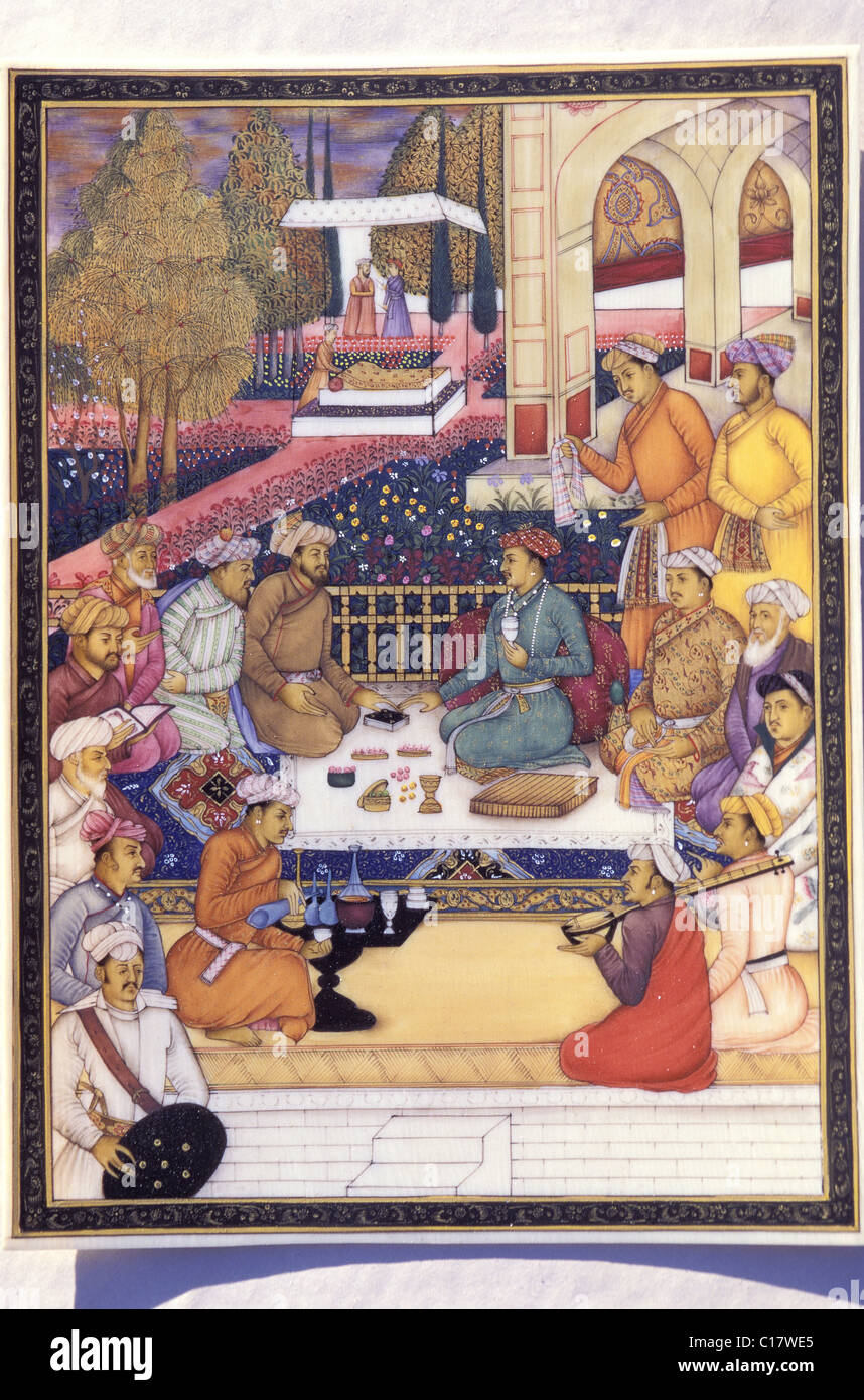 India, Rajasthan State, ivory paintings Stock Photo