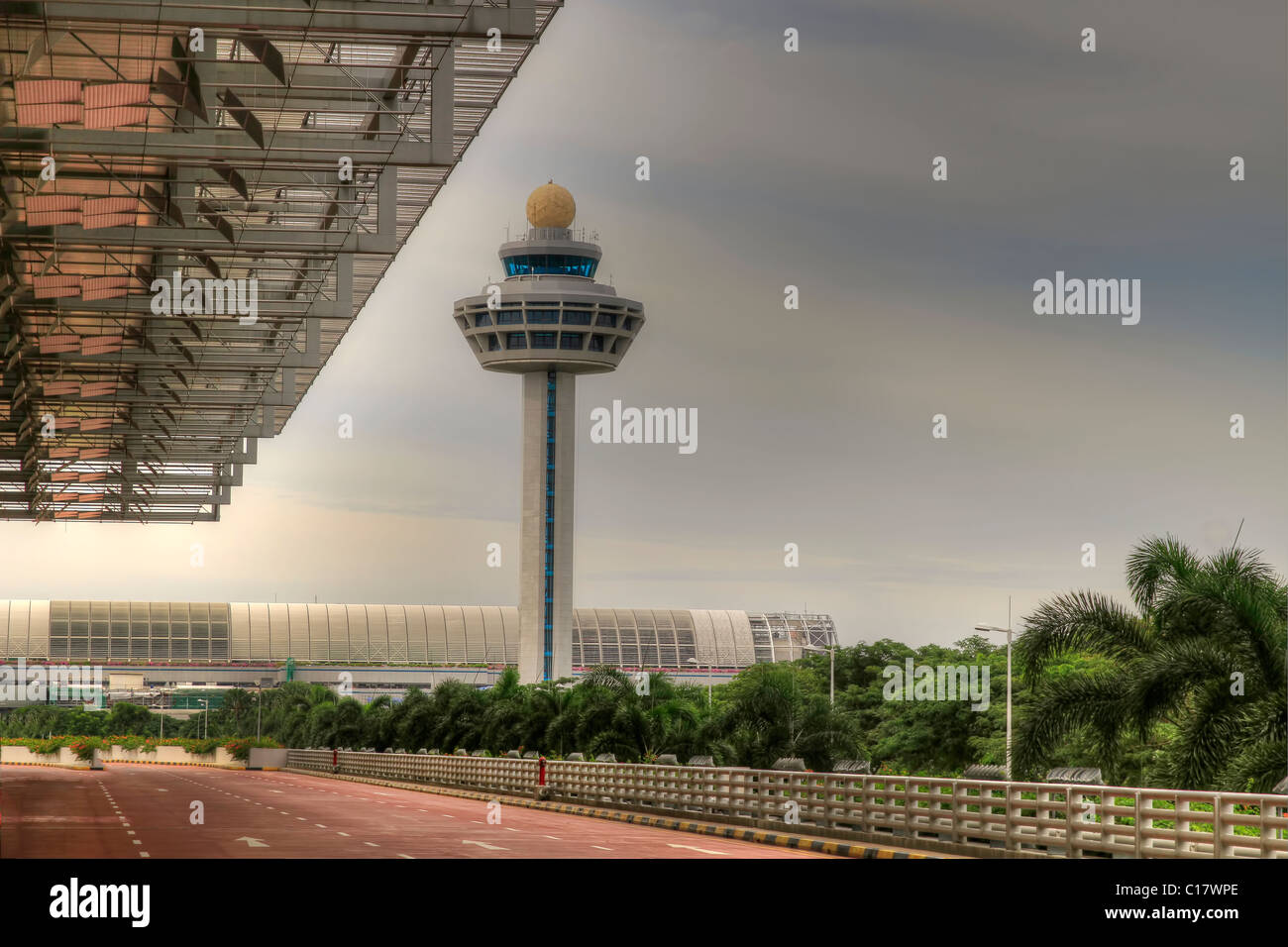 Changi Airport Traffic Controller Tower in Singapore 4 Stock Photo