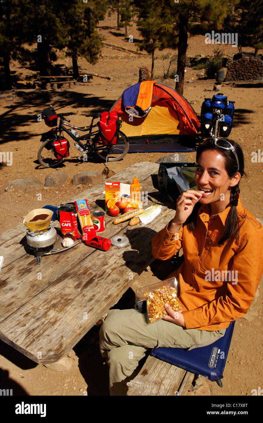Camping tents female woman hires stock photography and images Alamy
