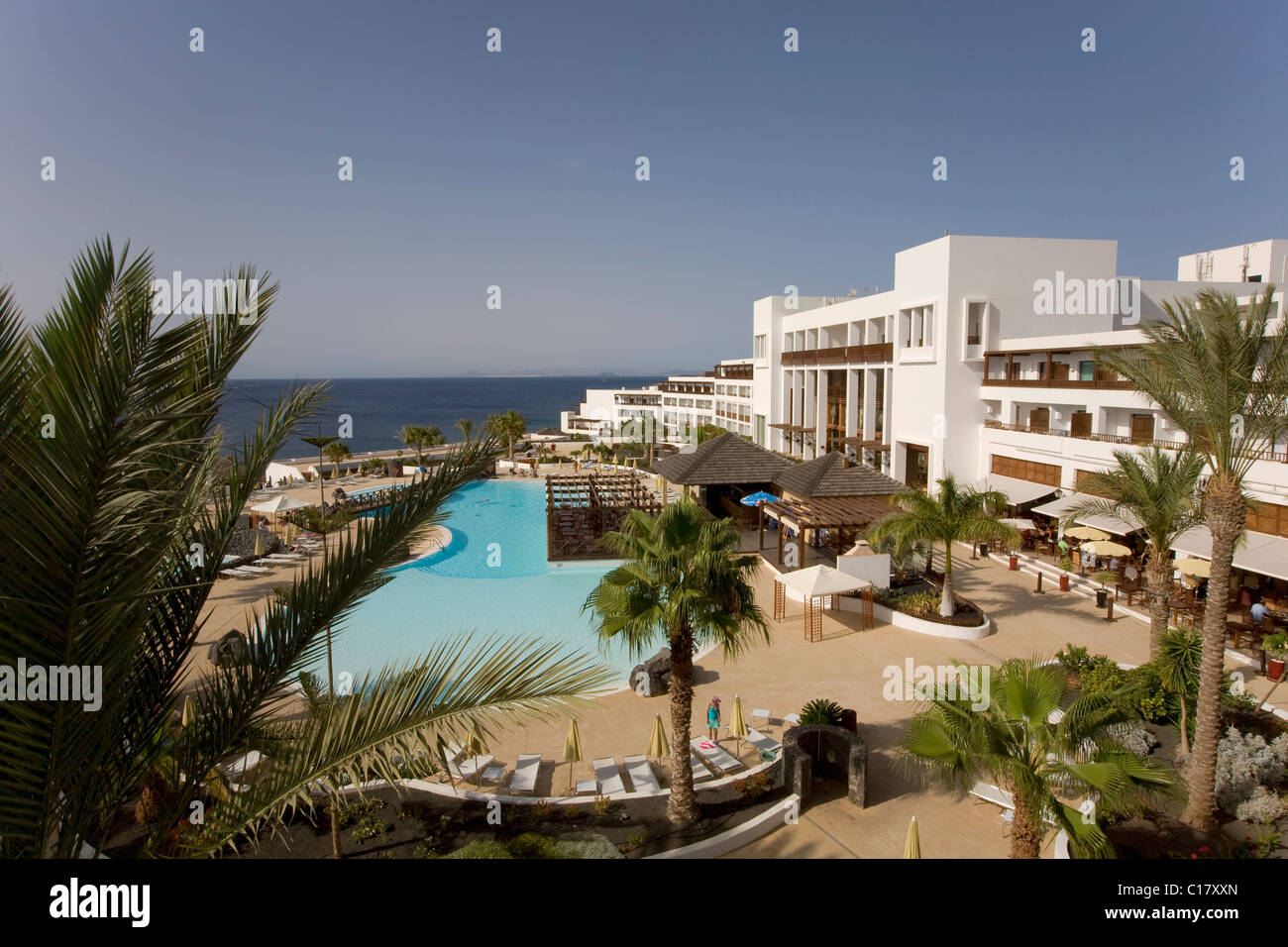 Swimming pool of the Hotel Hesperia Lanzarote, Costa Calero, Lanzarote, Canary Islands, Spain, Europe Stock Photo