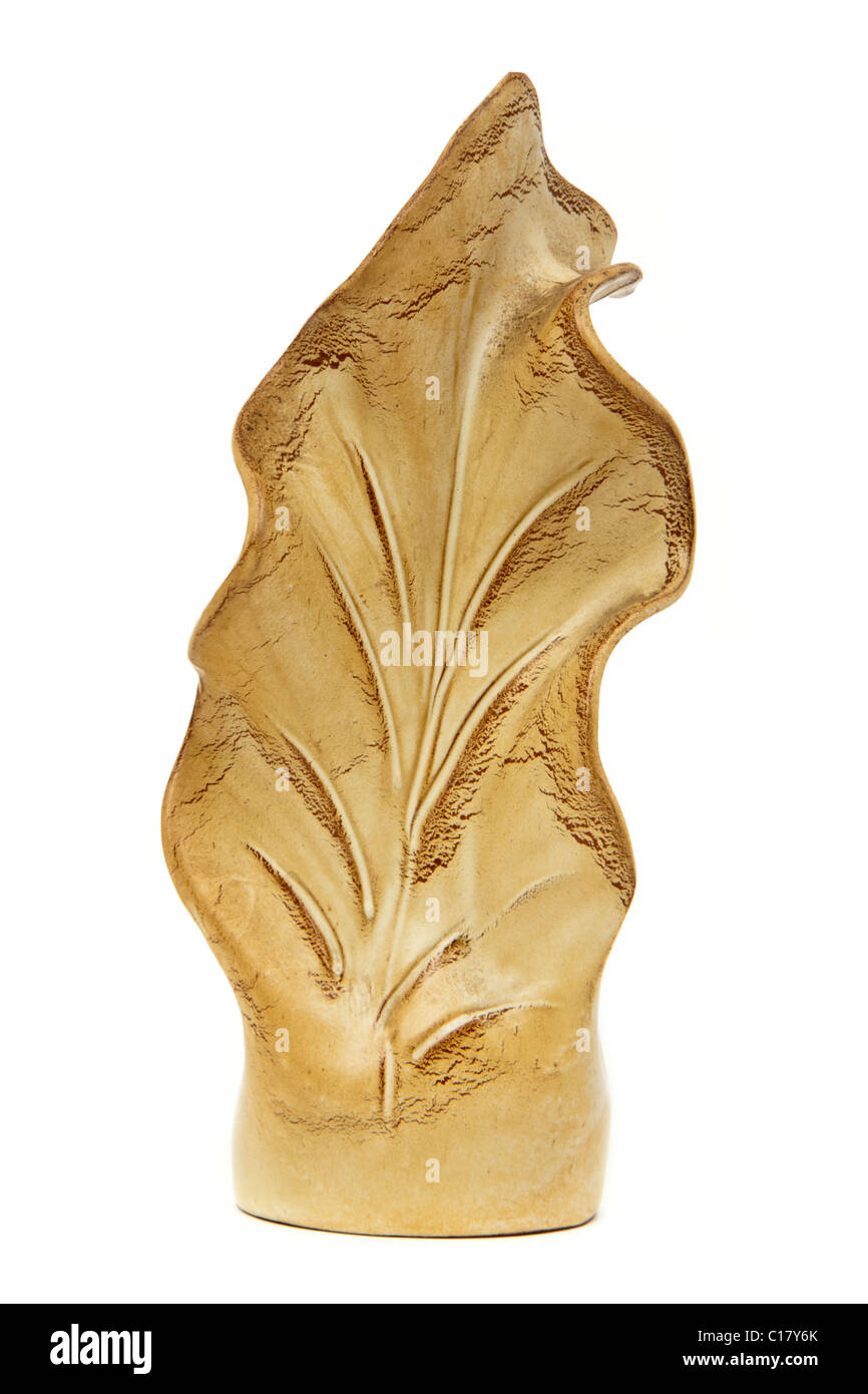 Vintage ceramic studio pottery 'Argilioum' leaf shaped vase Stock Photo