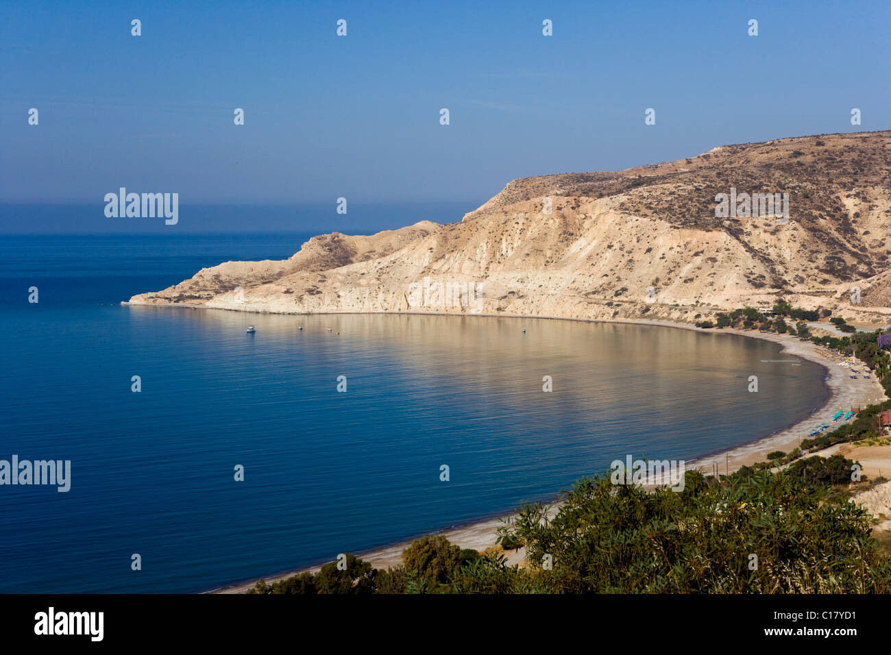 Pissouri Bay, Pissouri Beach, Pissouri Jetty, South Coast of Cyprus, Europe Stock Photo