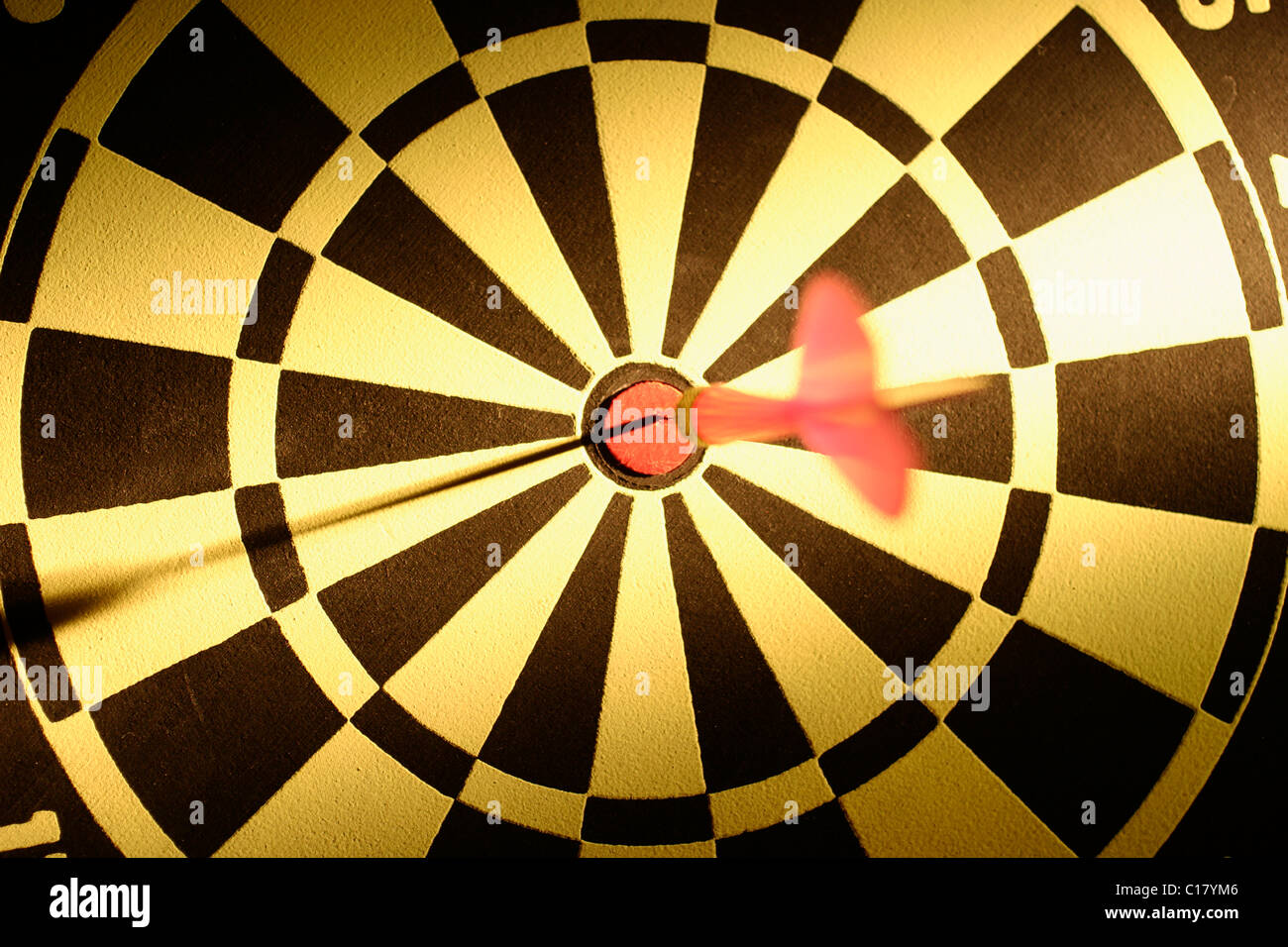 Bullseye score, dart on dartboard Stock Photo Alamy