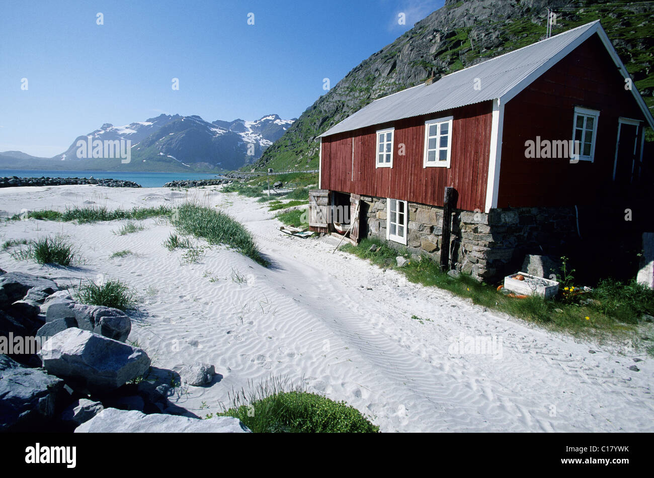 Norway, Lofoten Islands, landscape around the village of Bo Stock Photo ...