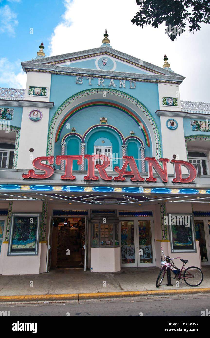 The old Strand theater on Duval Street in Key West, Florida Stock Photo