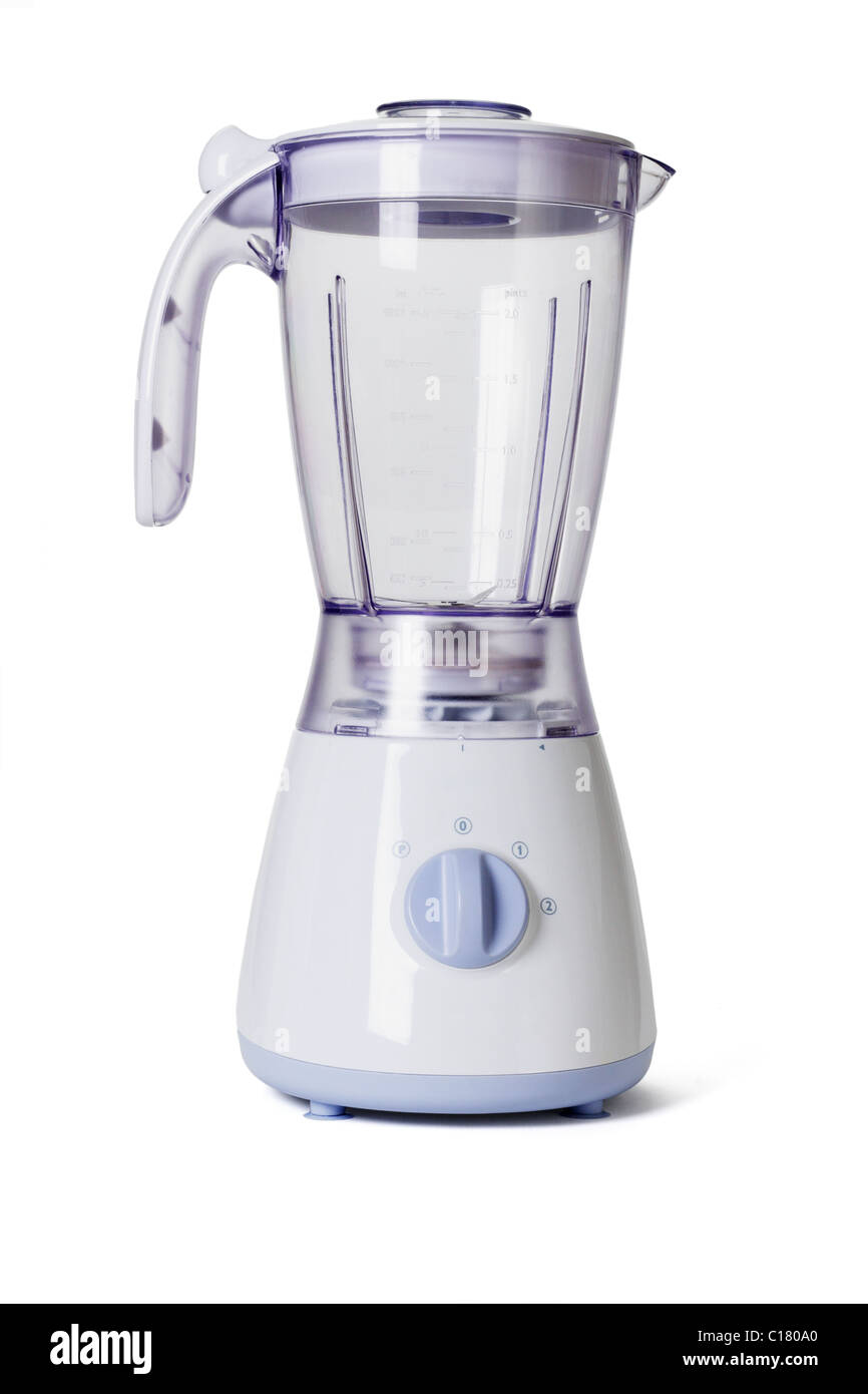 Empty electric blender on white background Stock Photo