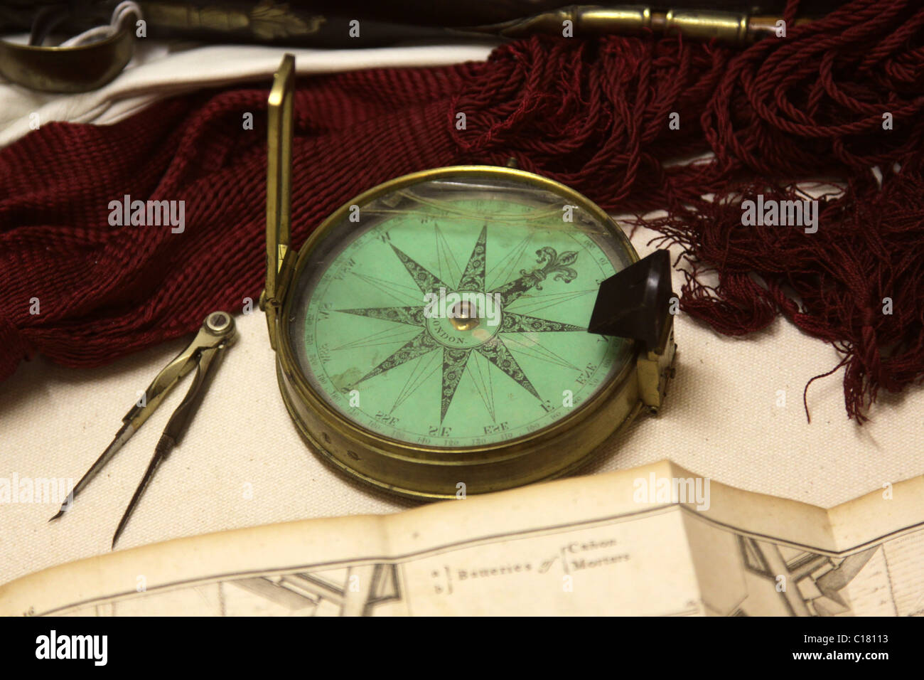 Victorian Era Compass Stock Photo