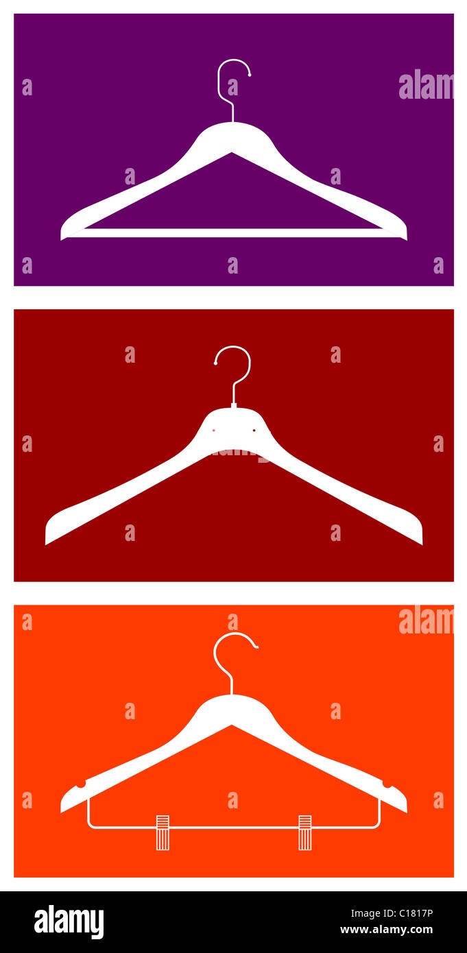 Three clothes hangers. Vector available Stock Photo Alamy