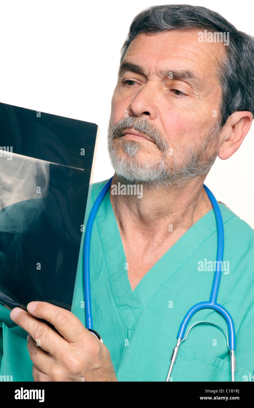 Medical Doctor reading Xray Stock Photo Alamy