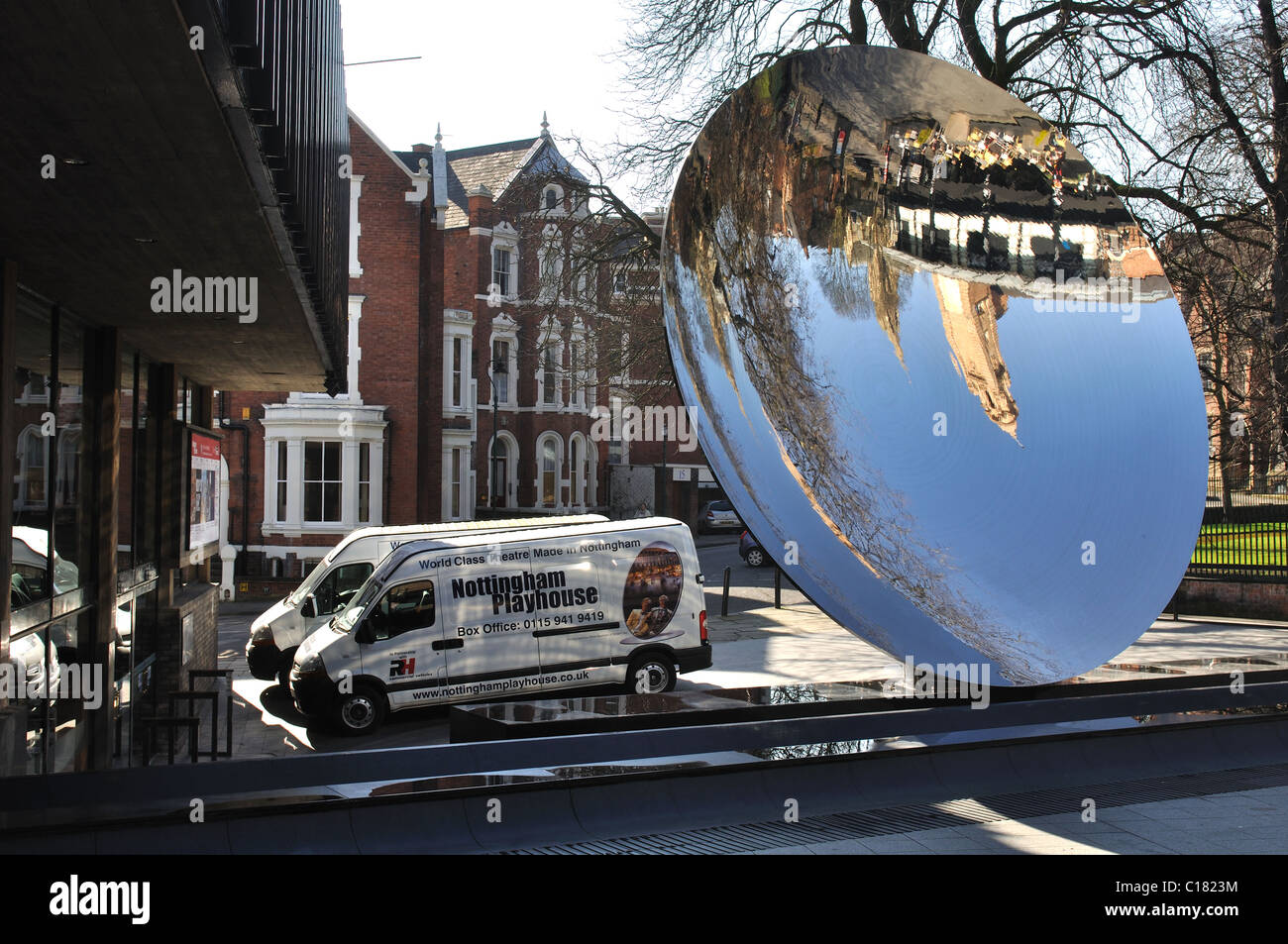 Sky Mirror outside Nottingham Playhouse theatre Stock Photo