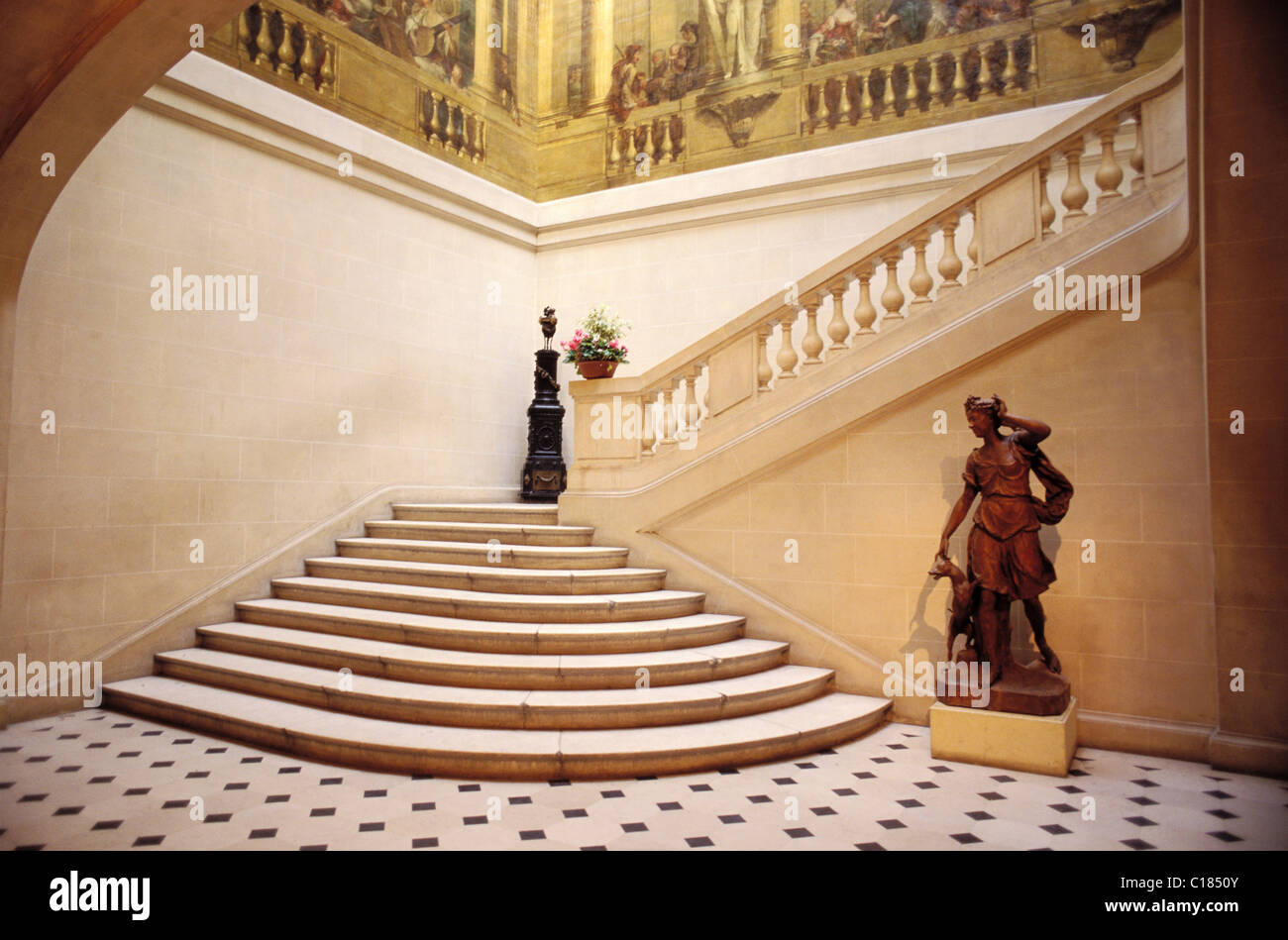 France, Paris, main staircase of the Carnavalet Museum Stock Photo