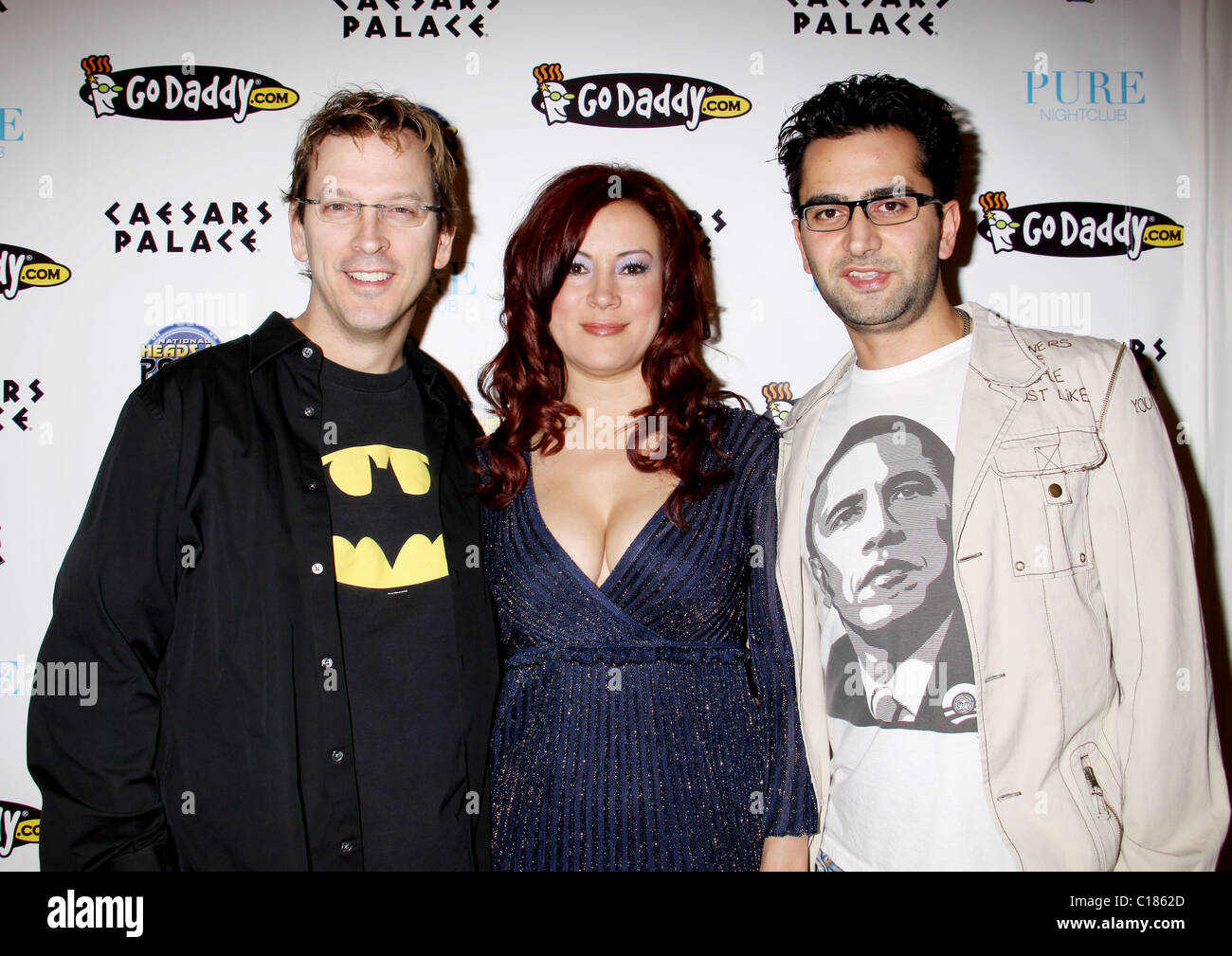 Jennifer Tilly, Phil Laak, Antonio Esfandiari The 5th Annual National Heads-Up Poker Championship Draw Party held at Pure Stock Photo