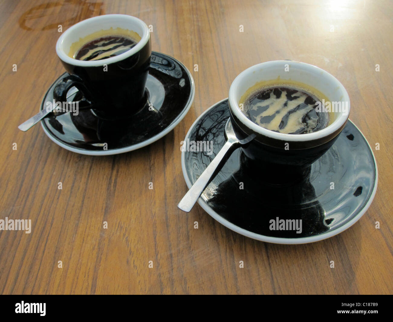 Paris, France, Espresso Coffee Cups on Café Table, Detail Stock Photo Alamy