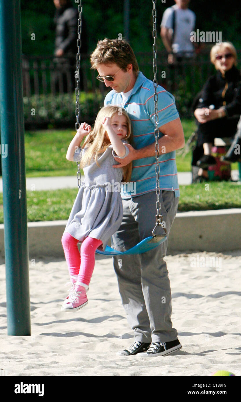Breckin Meyer and his daughter Caitlin Willow Meyer enjoy a day out at