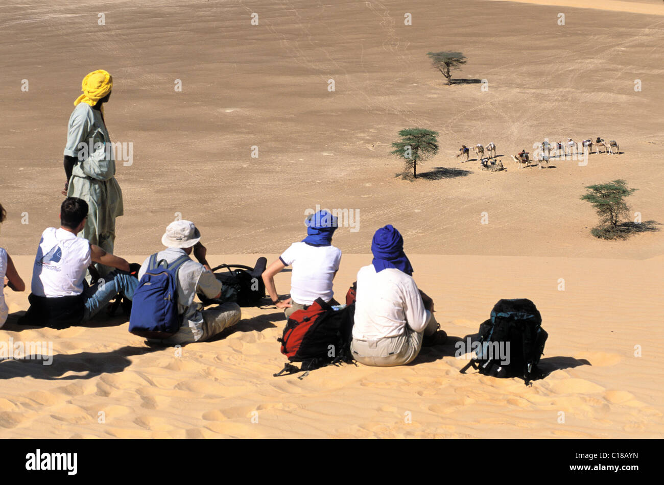 Mauritania, area of Adrar, arrival in an oasis Stock Photo