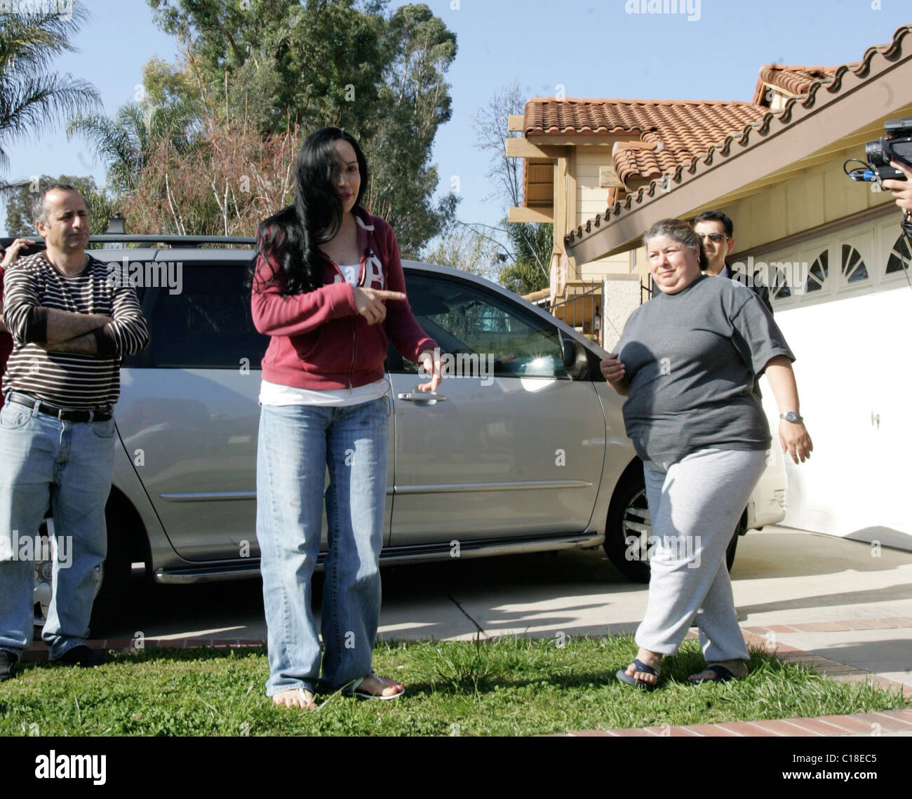 Octomom' aka Nadya Suleman visiting her new house Los Angeles