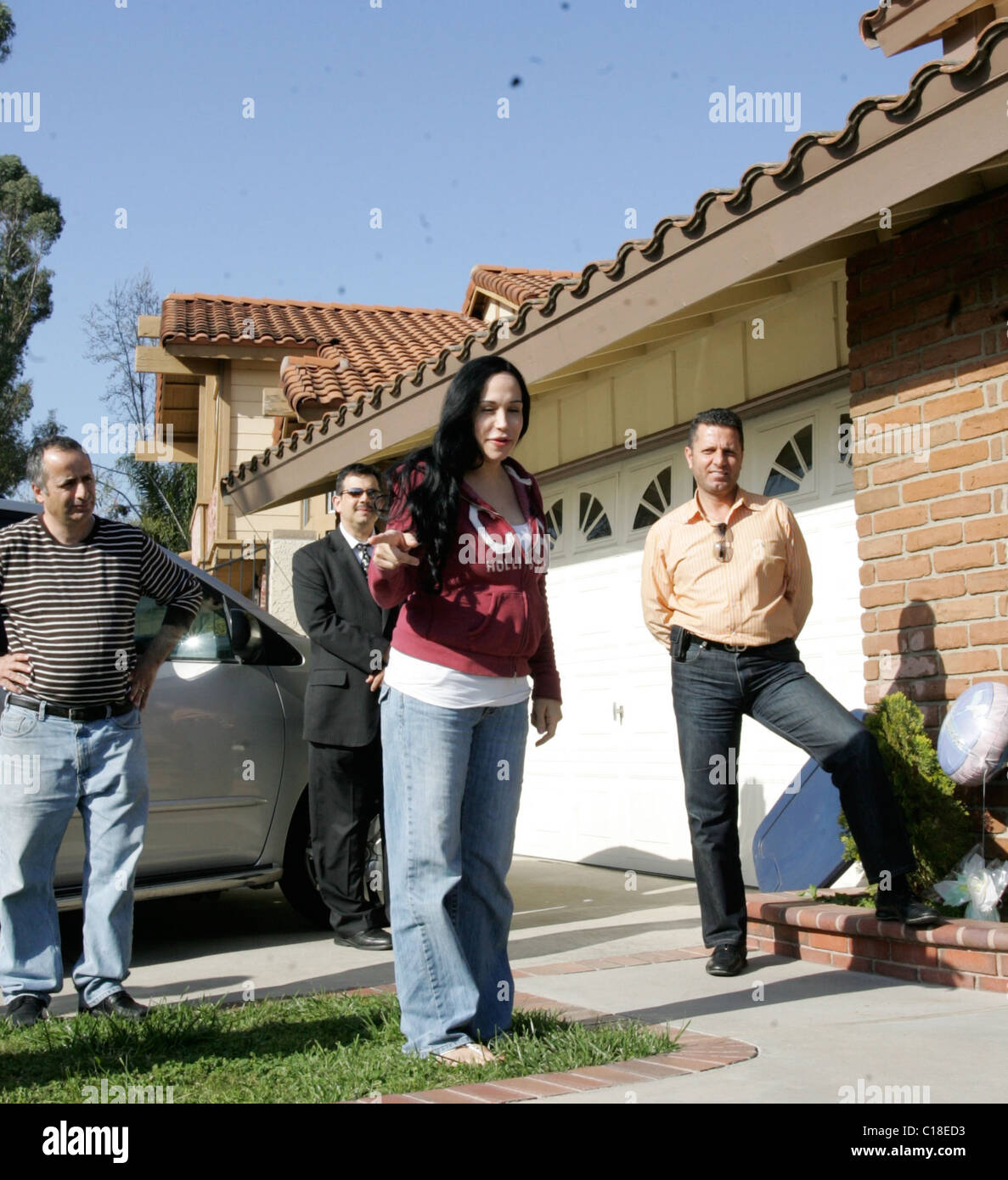 Octomom' aka Nadya Suleman visiting her new house Los Angeles