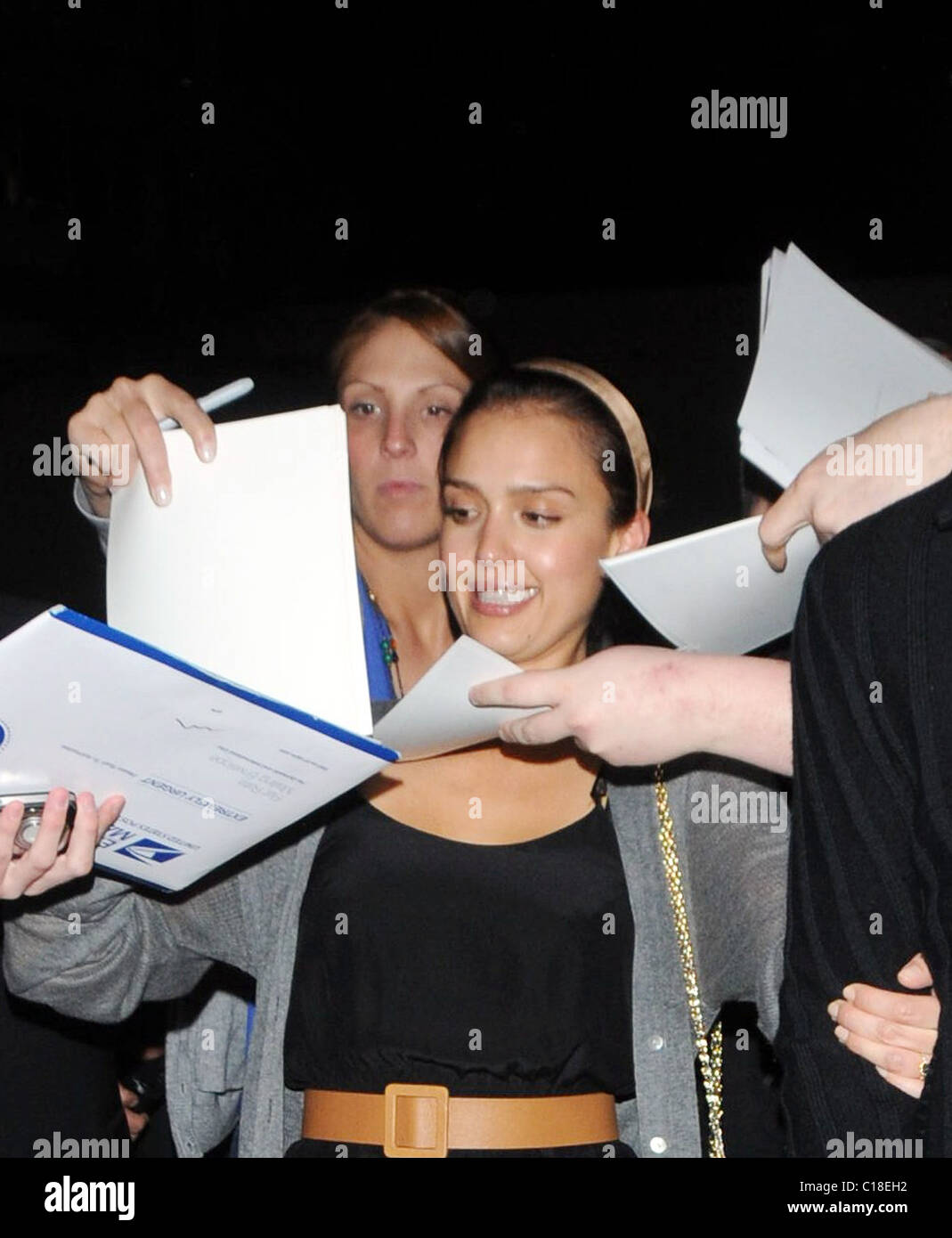 Jessica Alba signing autographs for fans outside Beso Los Angeles