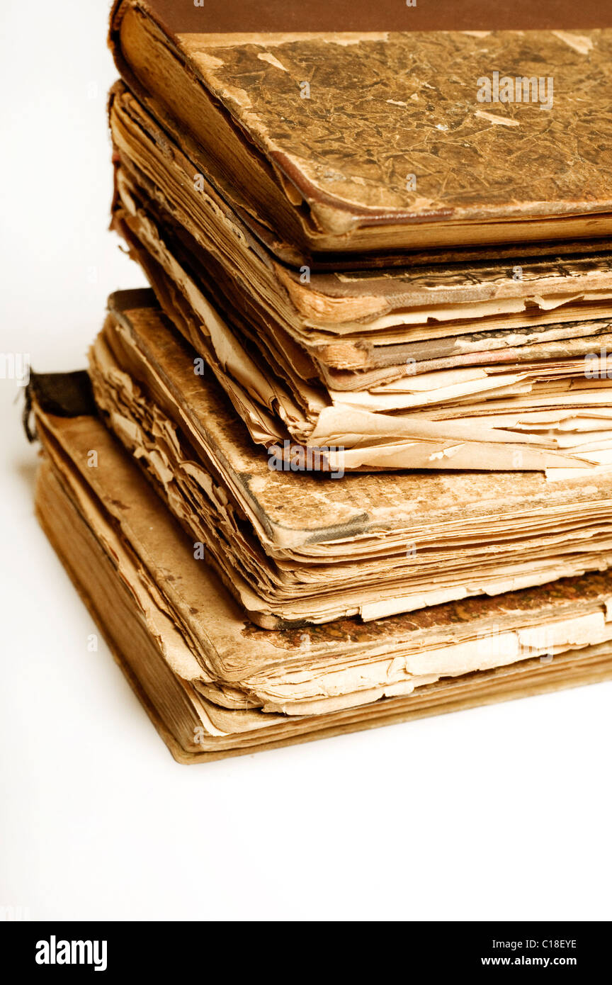 stack of very old books Stock Photo Alamy