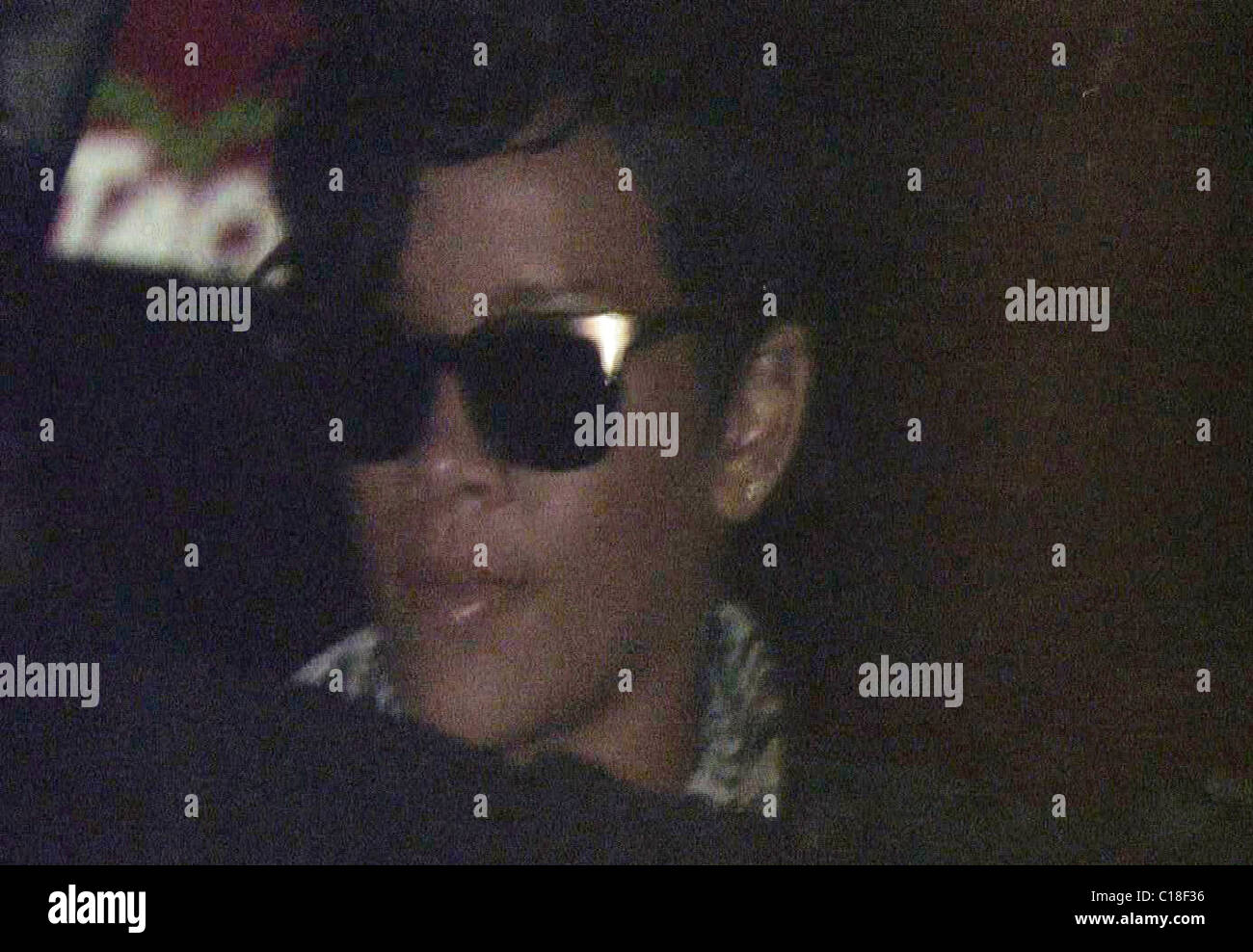 Rihanna leaving Coco Deville nightclub. Her boyfriend Chris Brown was ...