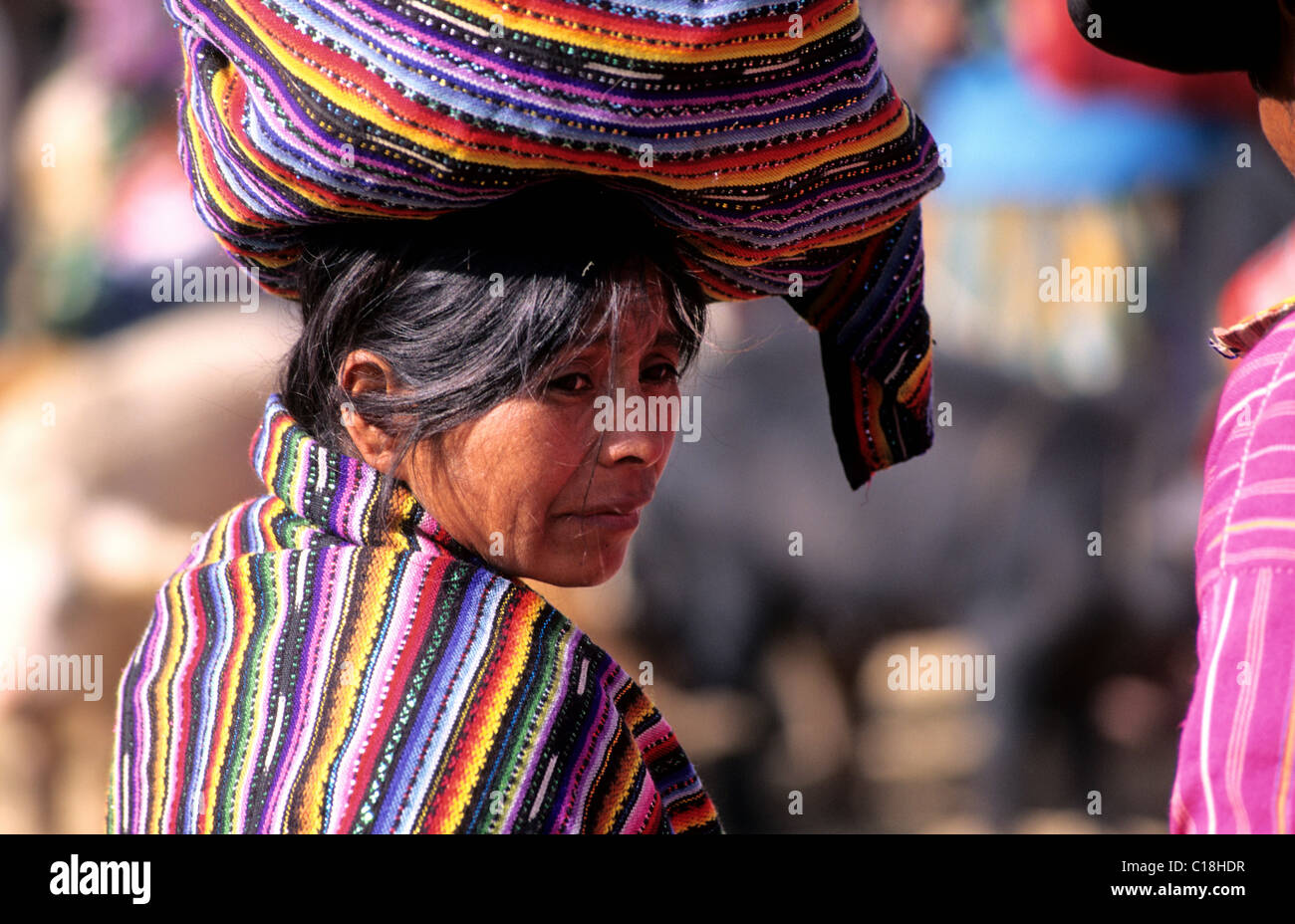 Guatemala, Totonicapan Department, San Francisco el Alto, Indian woman going to market Stock Photo