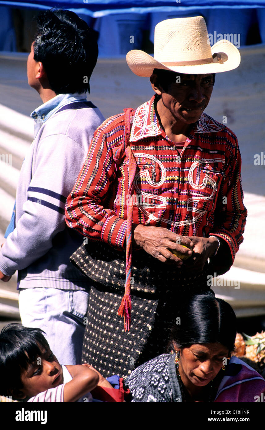 Guatemala, Solola department, men at Solola’s market Stock Photo
