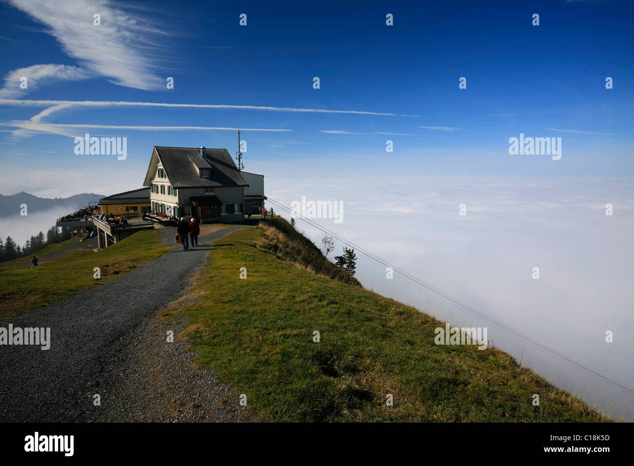 Summit station and guest house on Kronberg, Appenzell, Switzerland, Europe Stock Photo