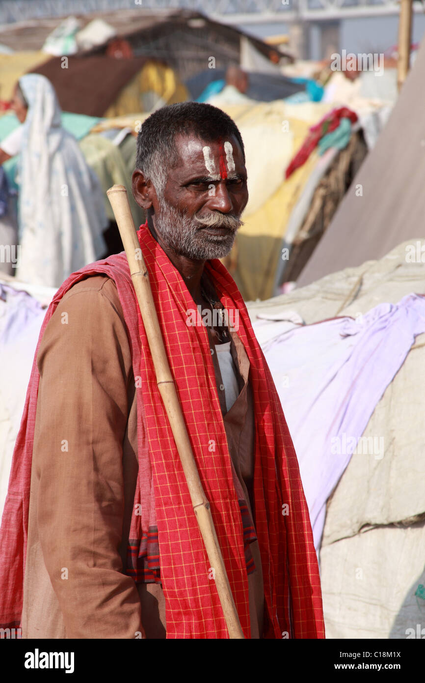 Brahman at the Diwahli festival, near Varanasi Stock Photo
