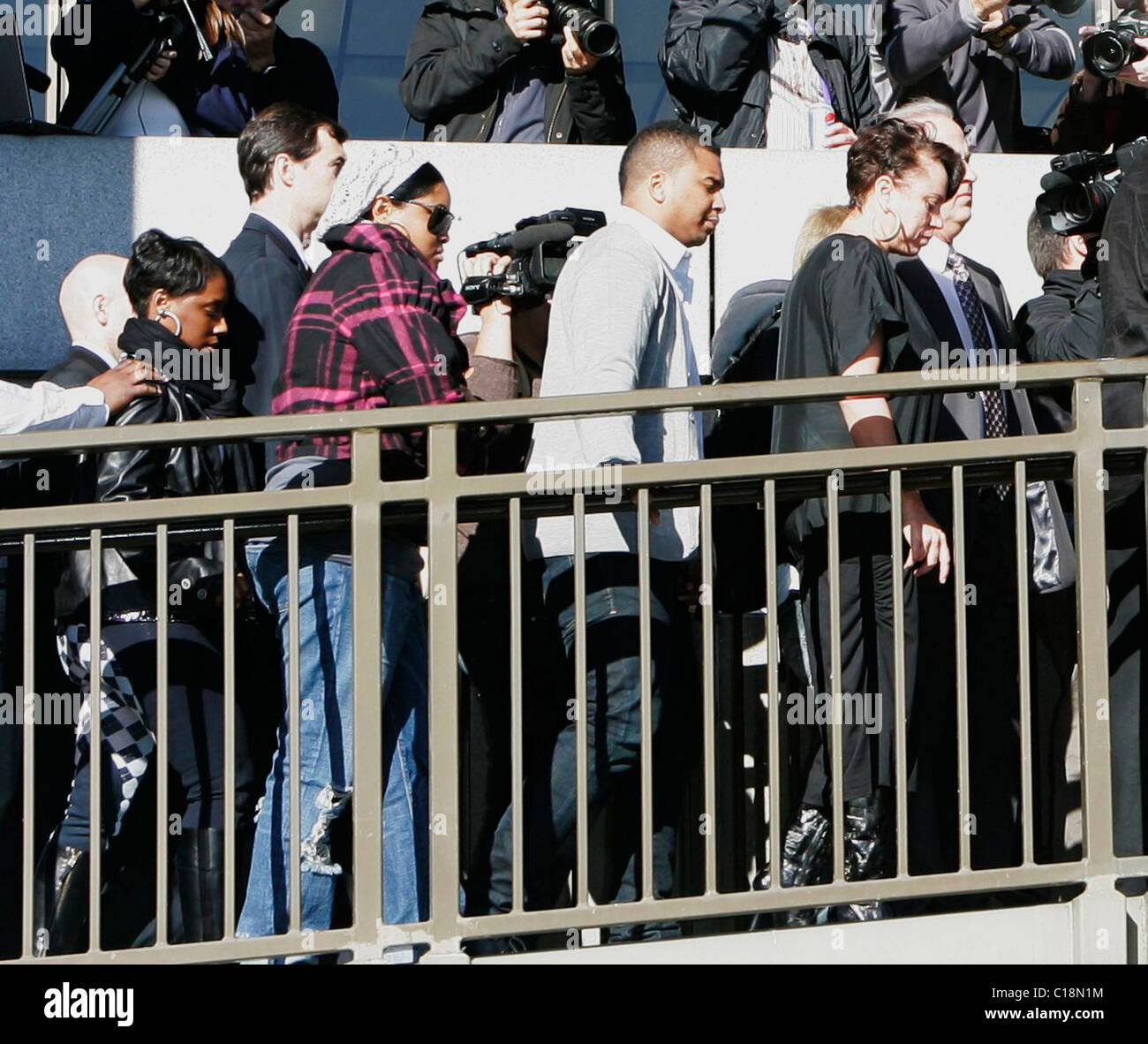 Joyce Hawkins, Chris Brown's mother, arrives at the Los Angeles