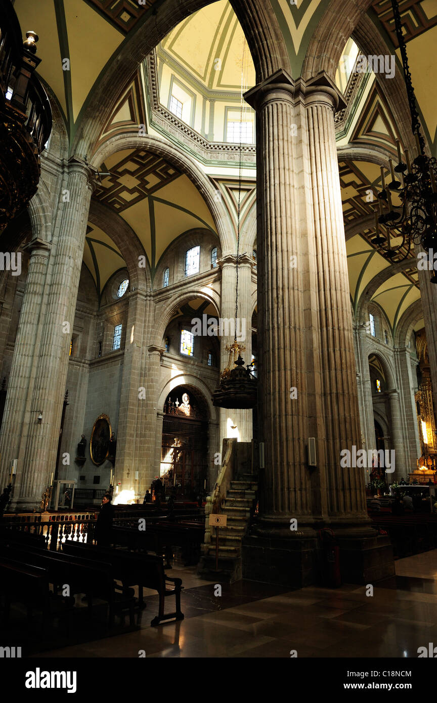 Interior of Catedral Metropolitana in Zocalo District, Mexico City, Mexico Stock Photo
