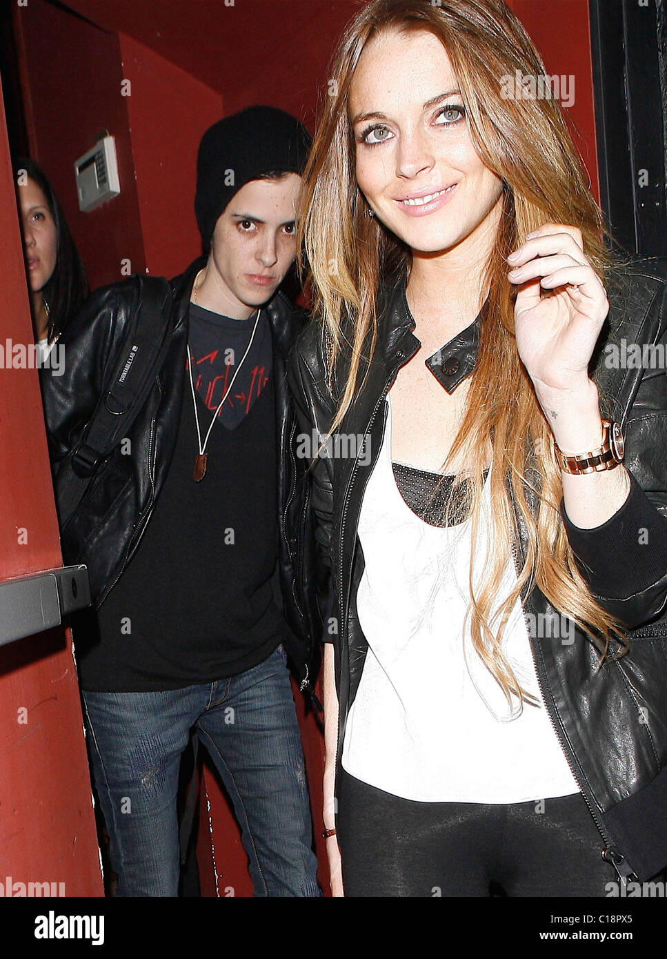 Lindsay Lohan And Samantha Ronson Stock Photos Lindsay Lohan And