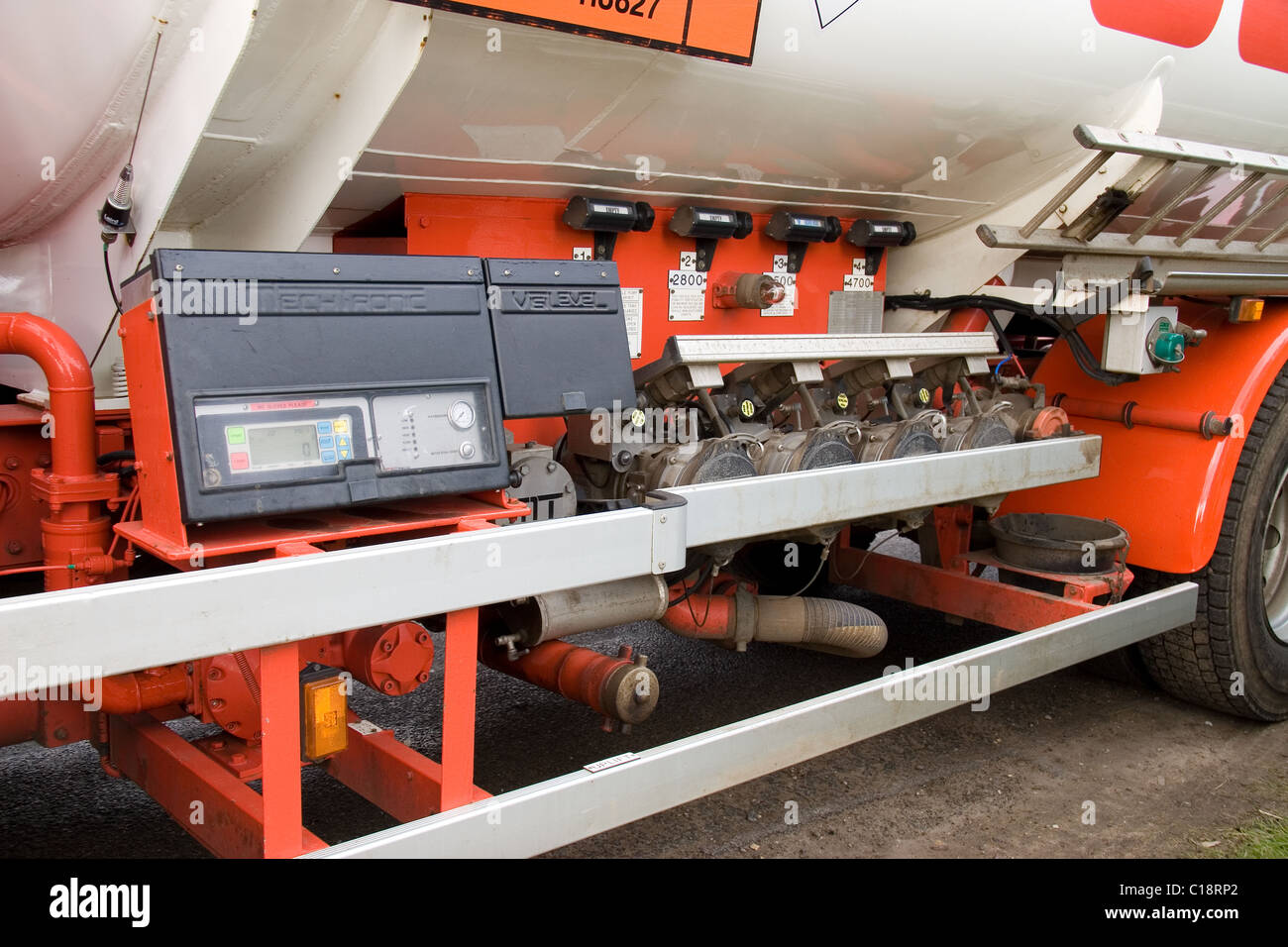 Oil/Fuel tanker truck making a delivery of heating oil (Kerosene Stock