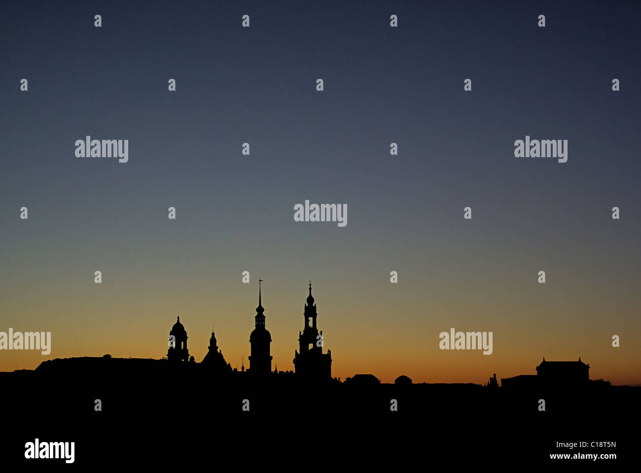 Dresden Altstadt Nacht - Dresden old town night 05 Stock Photo