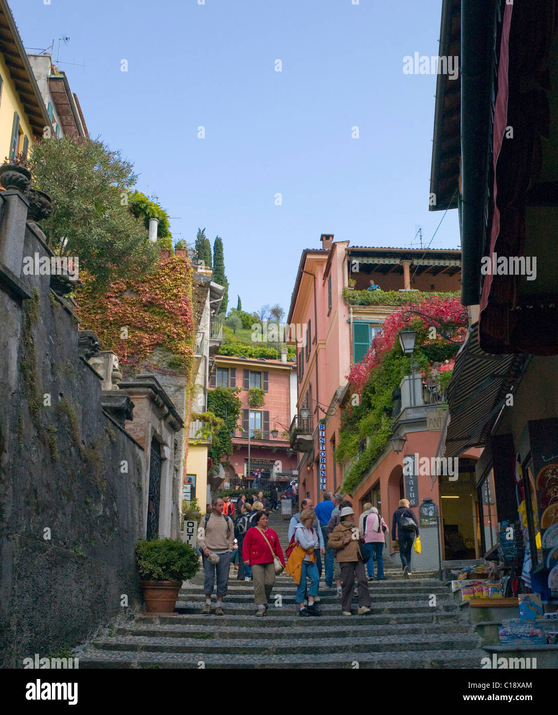 Tourists shopping in Bellagio, Italy, Europe Stock Photo
