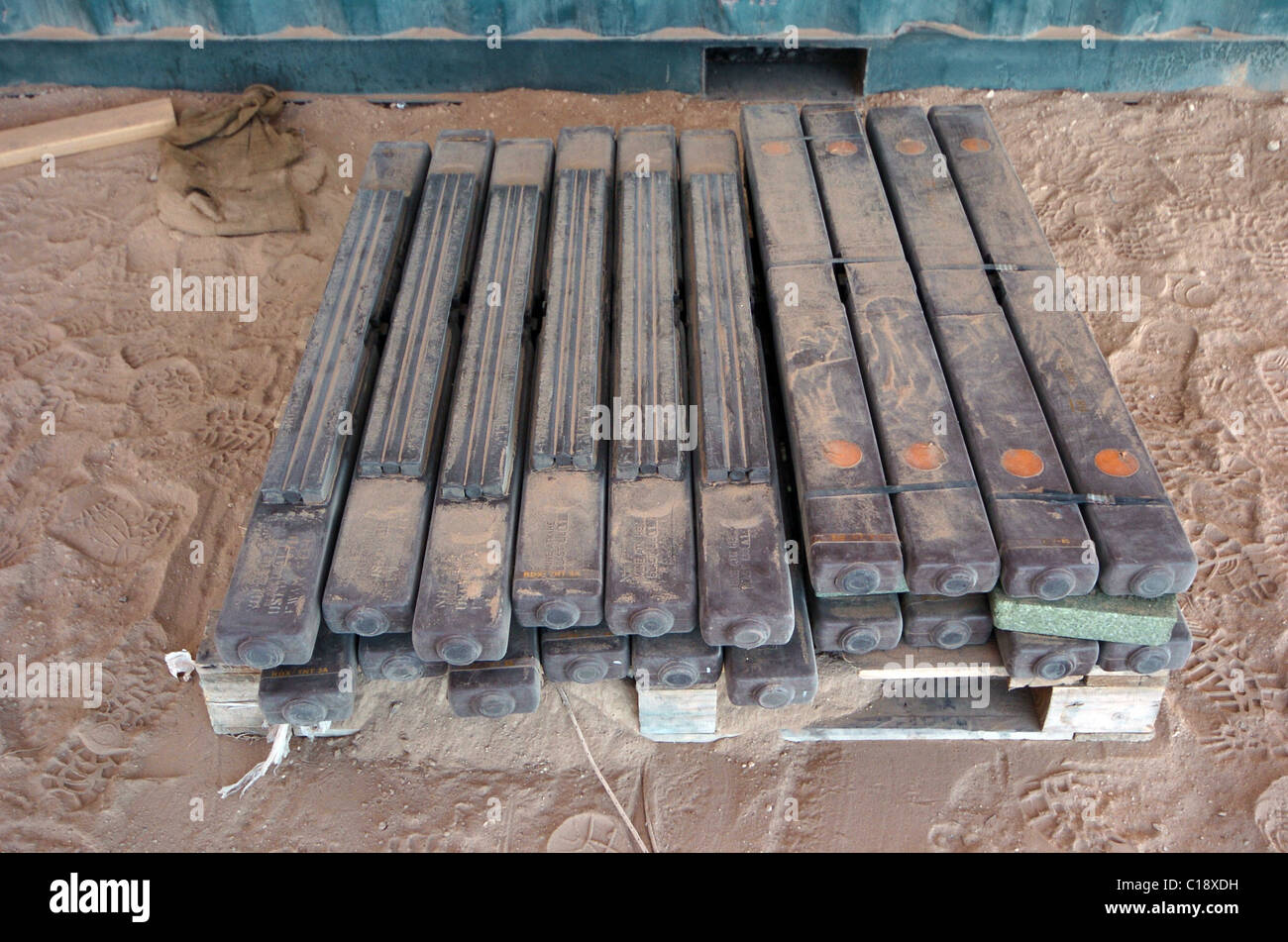 A land mine is a target (person or vehicle) triggered explosive