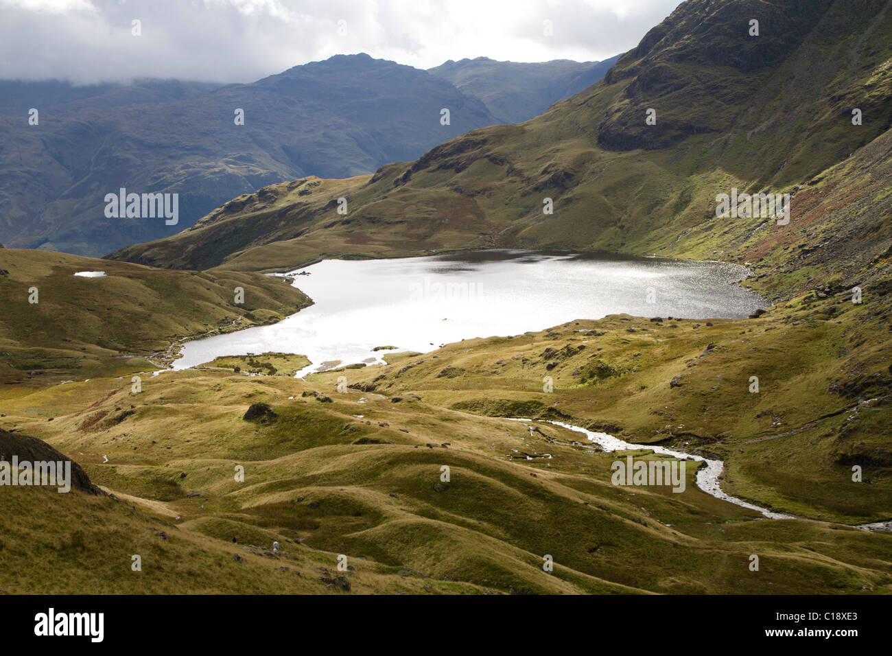 Stickle tarn in the Lake district, England. Stock Photo