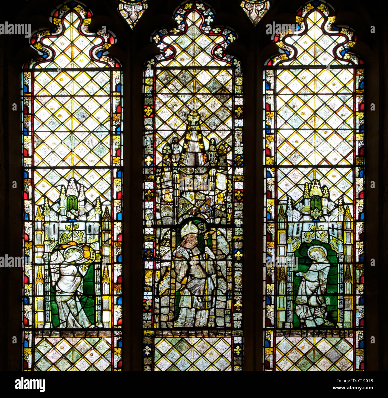 14th century medieval stained glass windows, Latin Chapel, Christ