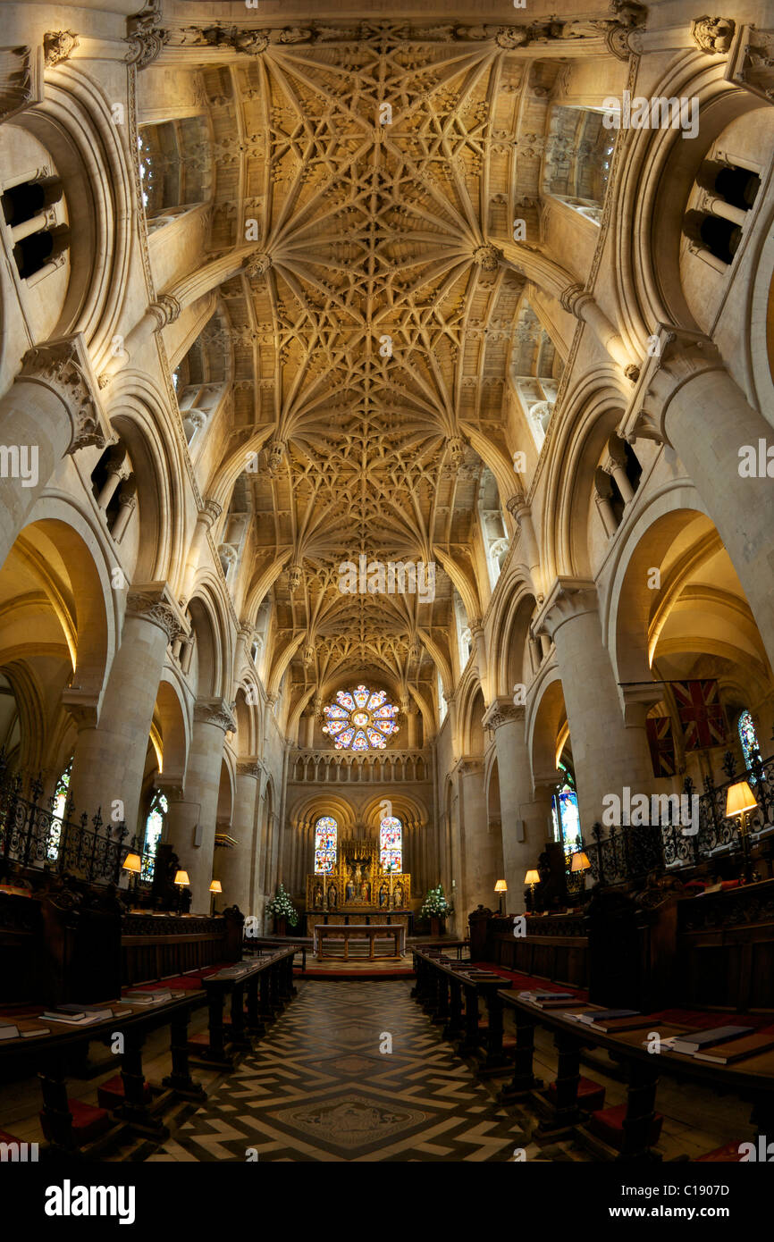 Choir and Chancel Vault, by William Orchard, circa 1500, Christ Church Cathedral, Oxford University, Oxford, Oxfordshire England Stock Photo