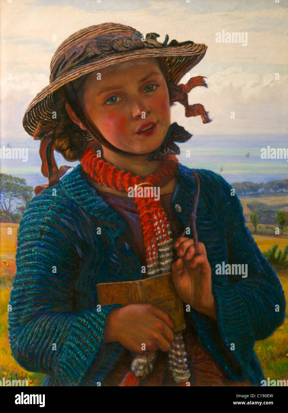 The School-Girl's Hymn, by William Holman Hunt, 1859, Ashmolean Museum of Art and Archeology, University of Oxford, Oxfordshire Stock Photo