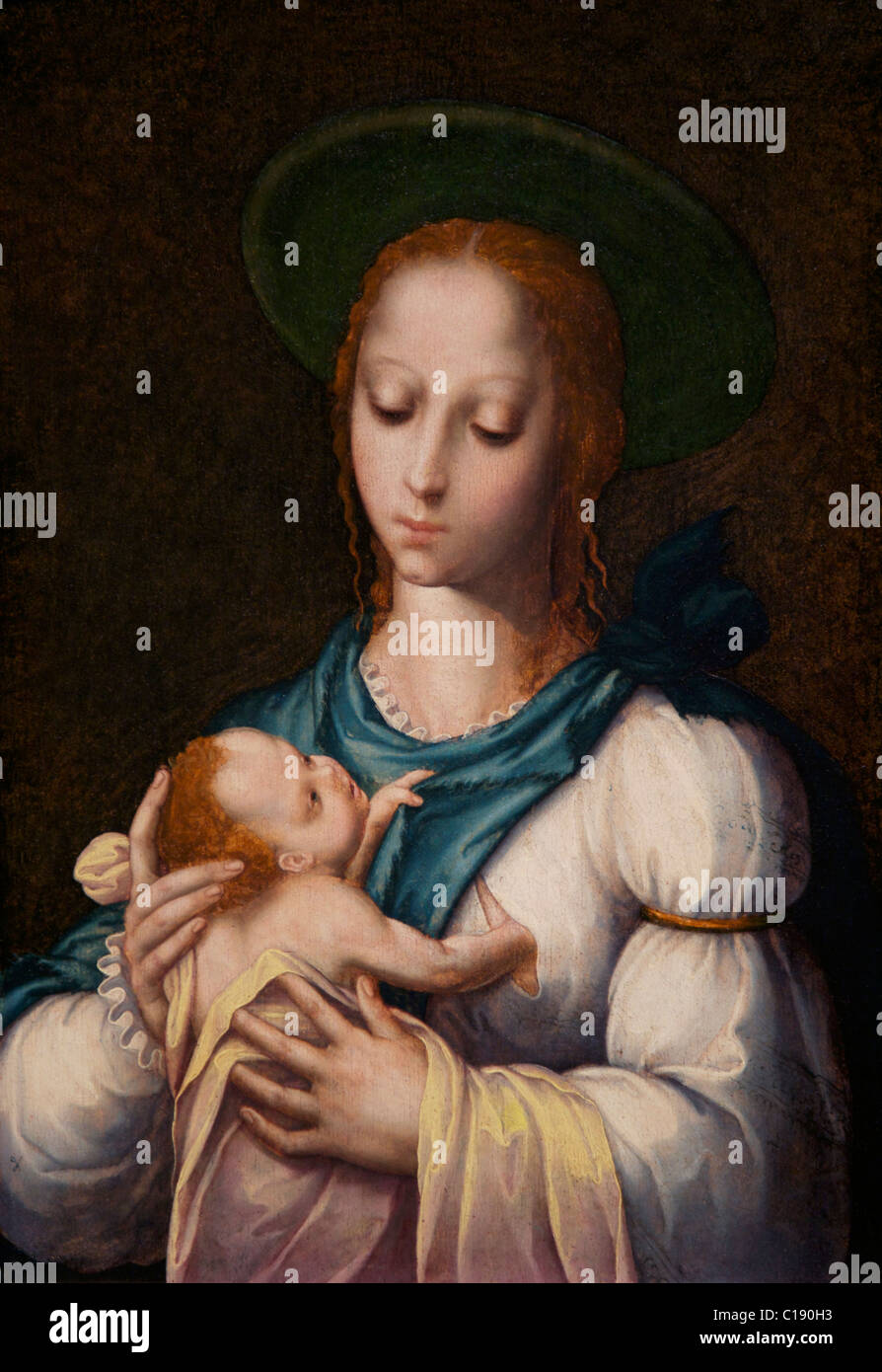 Virgin and Child, by Luis de Morales, 16th century, spanish, Ashmolean Museum of Art, University of Oxford, Oxfordshire, England Stock Photo