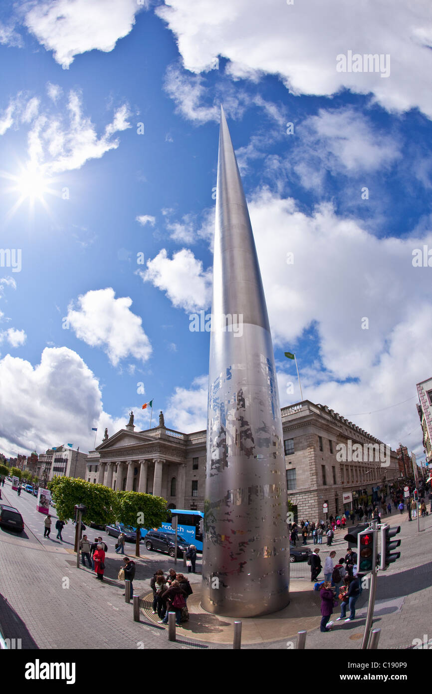 The Spire Monument and Main Post Office O'Connell St Street City Centre Dublin Ireland Eire Irish Republic Europe Stock Photo