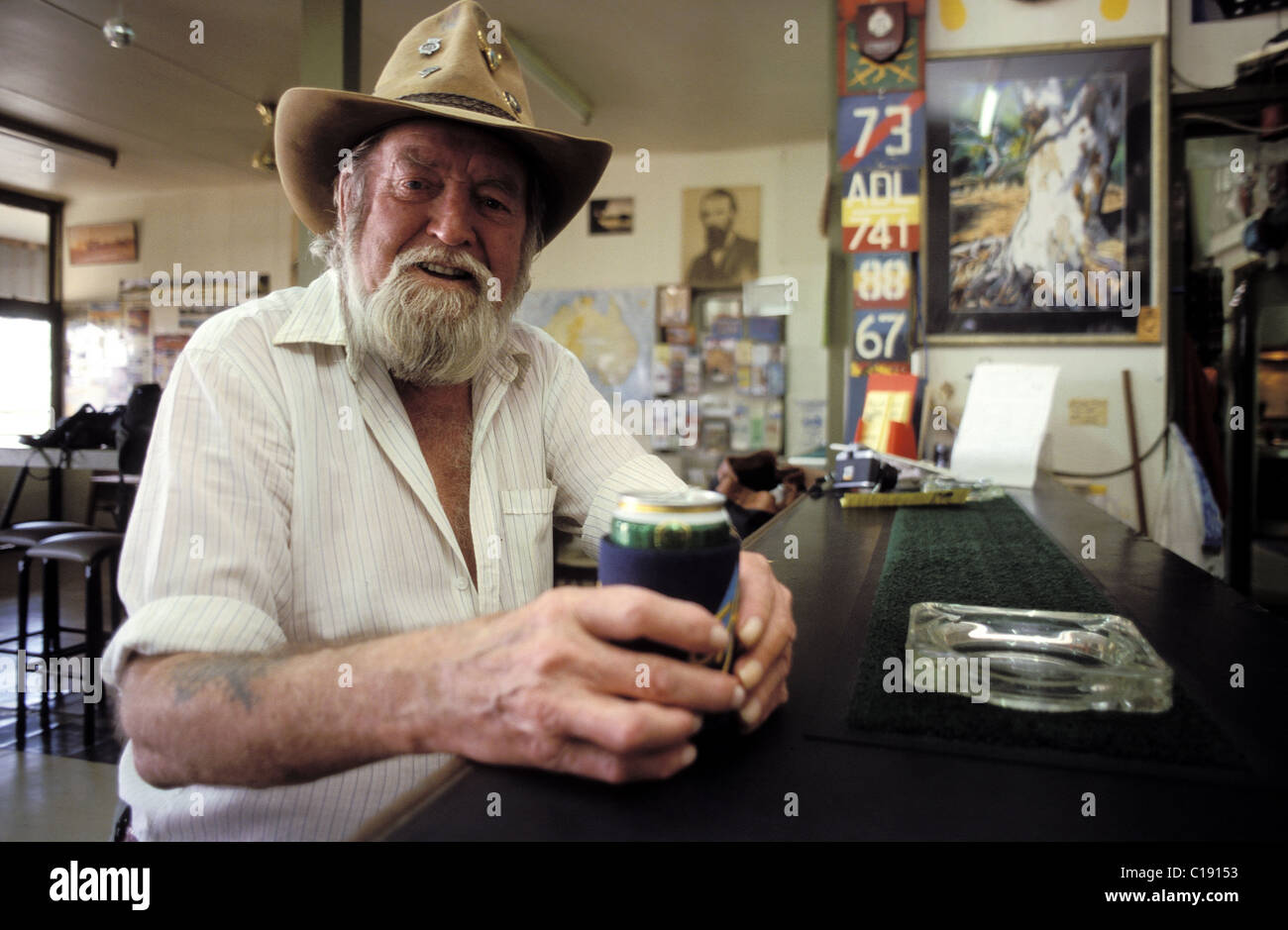 Australia, South Australia, The Pub Innamincka, Taffy NIchol, poet Stock Photo