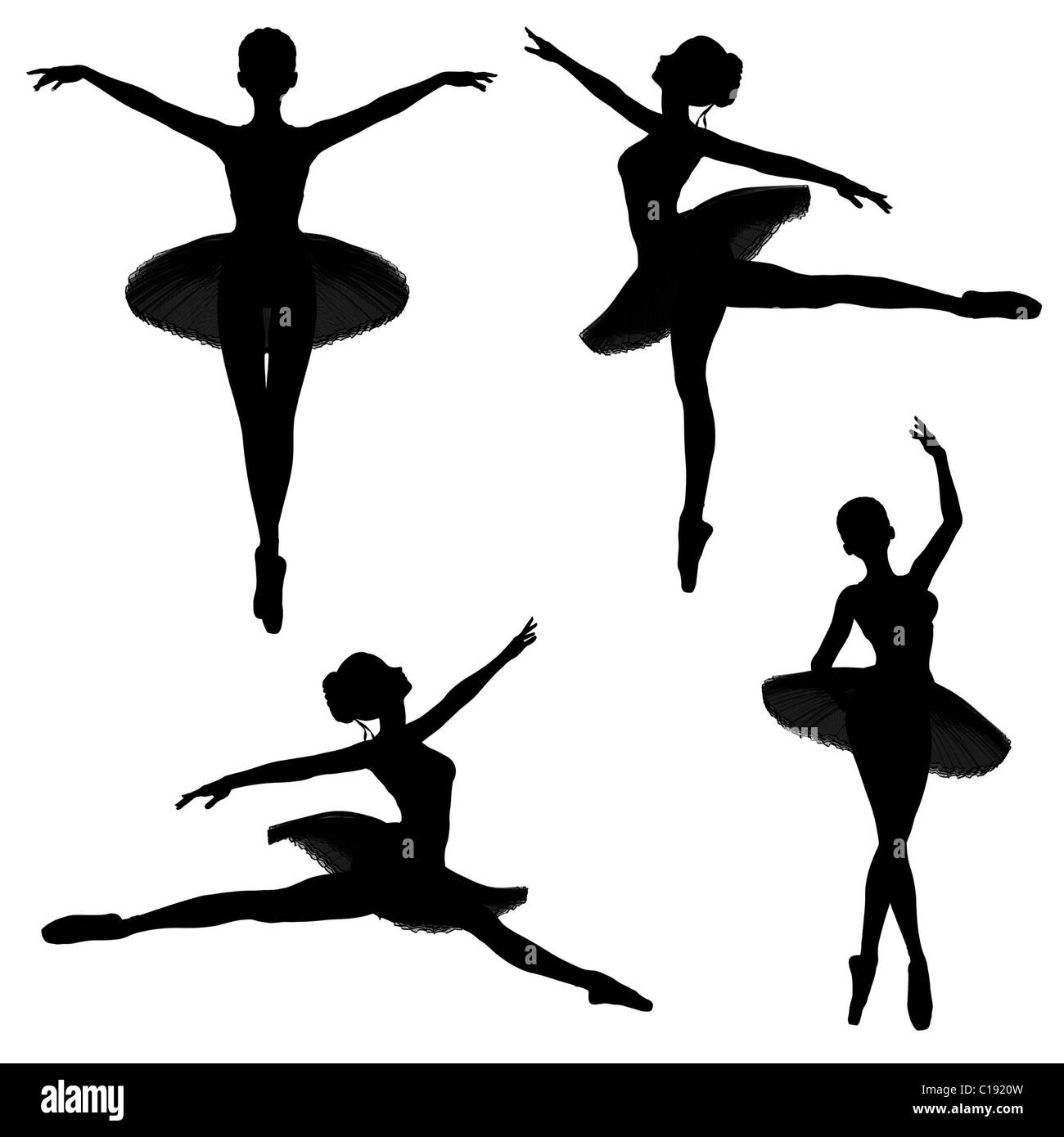 Ballet Dancer Silhouettes - 1 Stock Photo