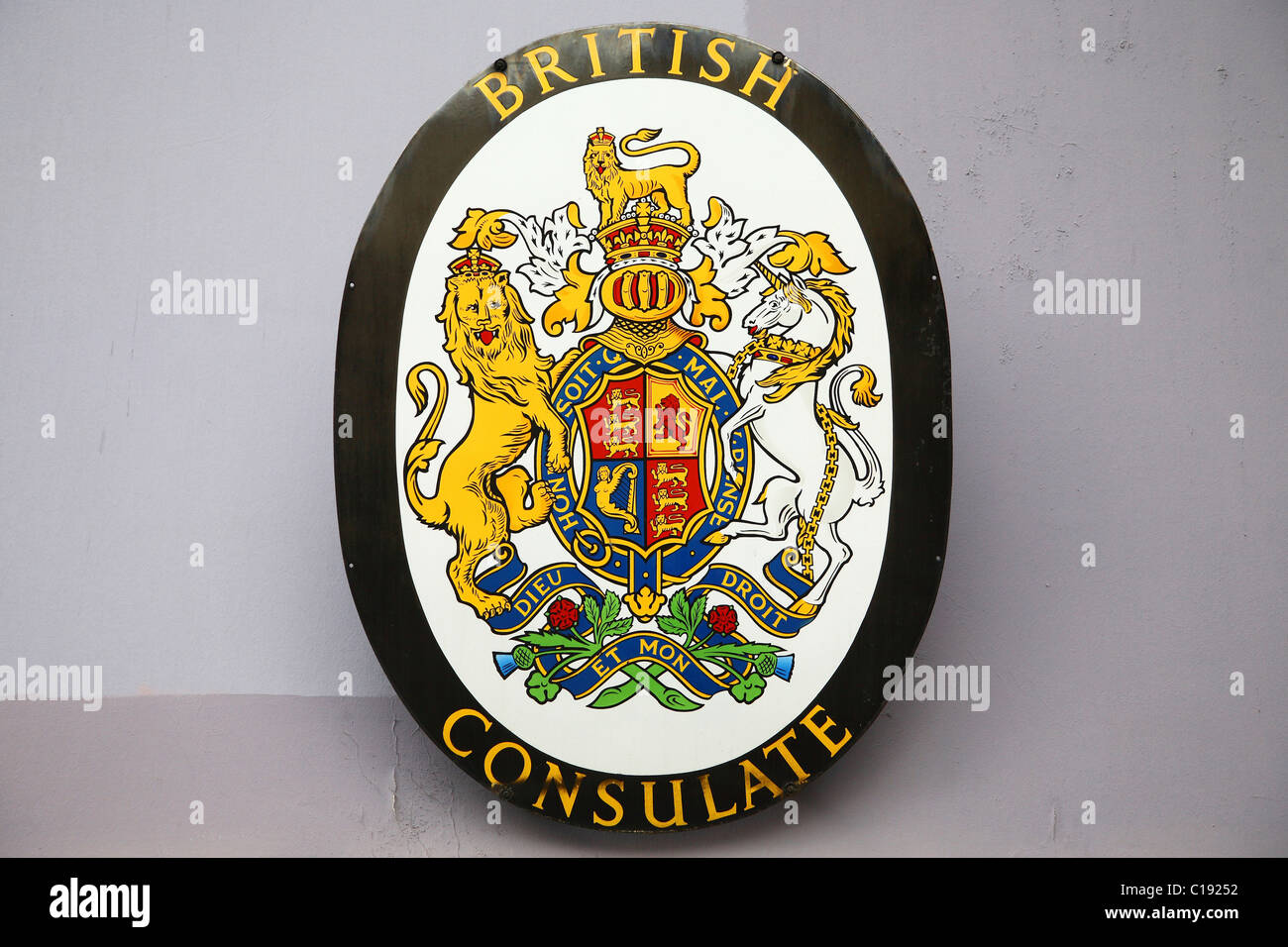 British Consulate sign Stock Photo